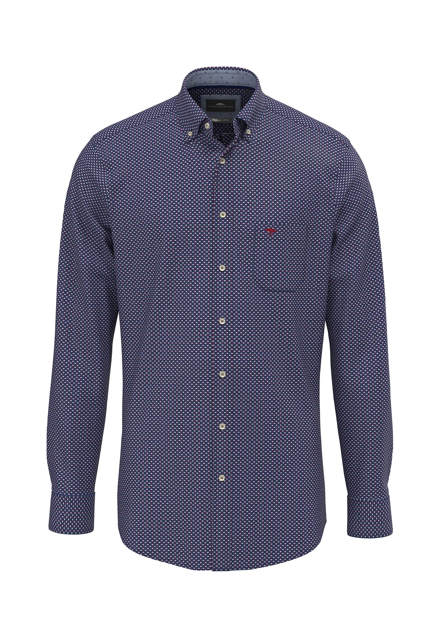 Hemd aus Baumwolle mit gemustertem Print und Button-Down-Kragen