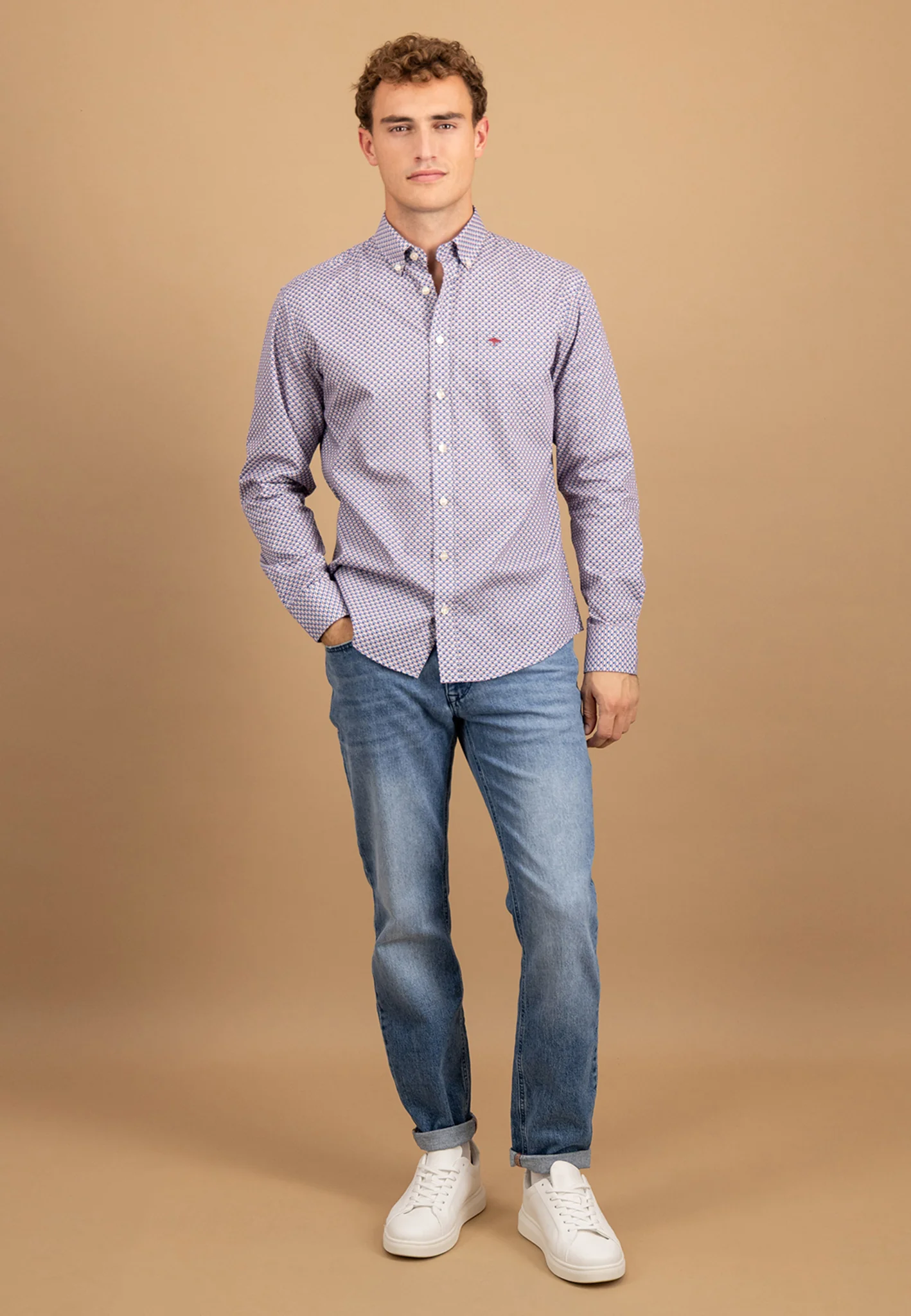 Hemd aus Baumwolle mit grafischem Allover-Print und Button-Down-Kragen - Image 2