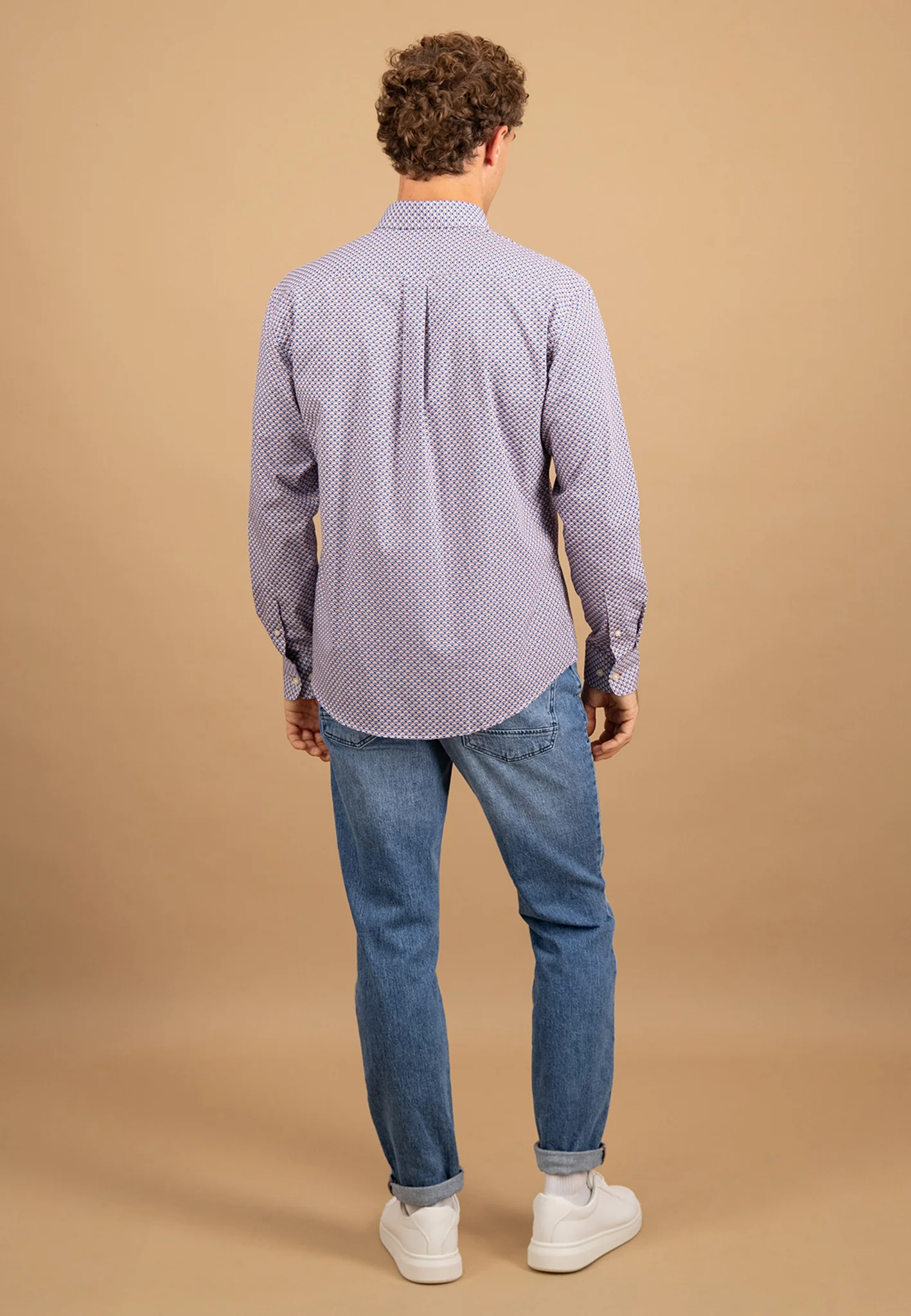 Hemd aus Baumwolle mit grafischem Allover-Print und Button-Down-Kragen - Image 3