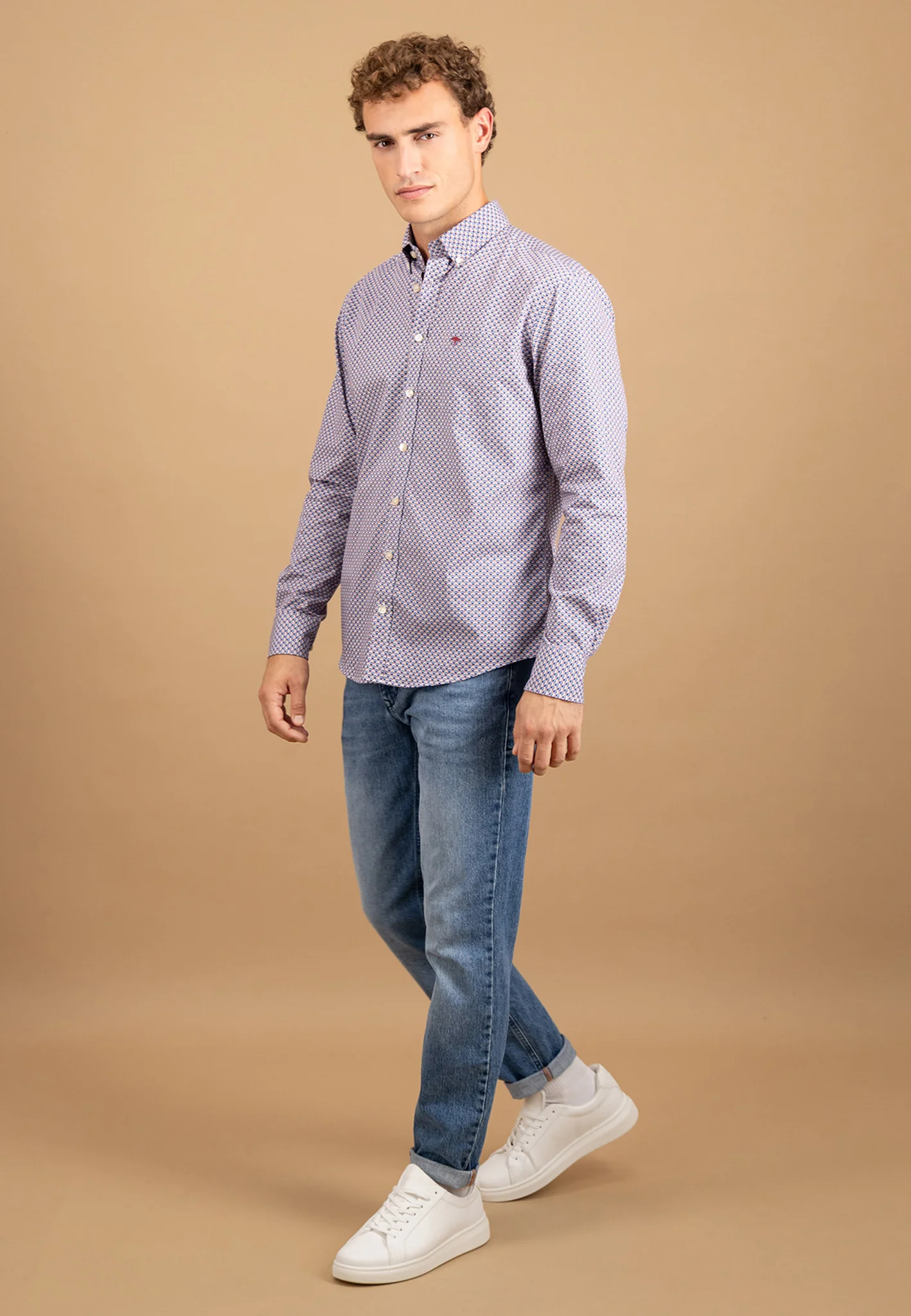 Hemd aus Baumwolle mit grafischem Allover-Print und Button-Down-Kragen - Image 4