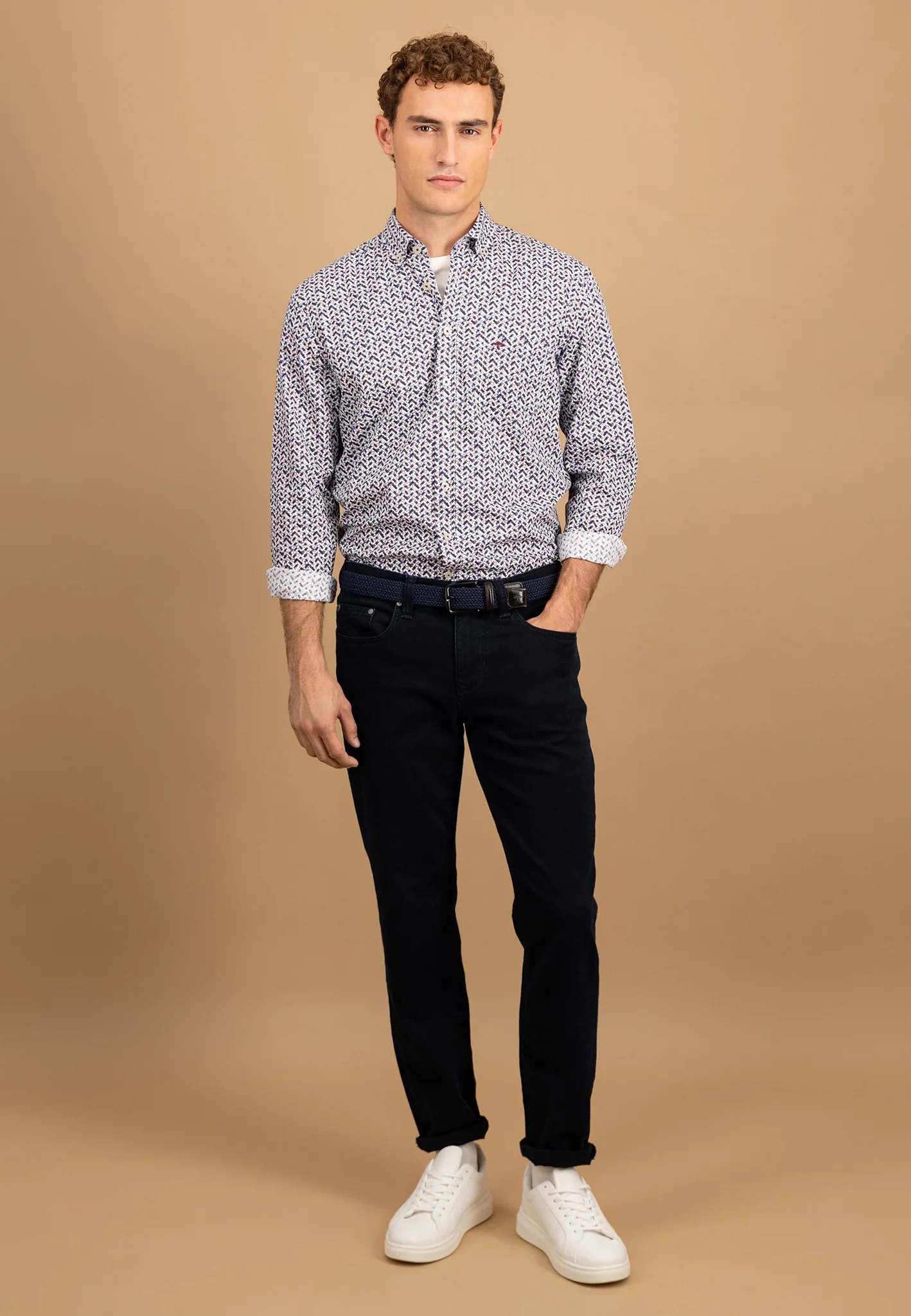 Hemd aus Baumwolle mit grafischem Allover-Print und Button-Down-Kragen - Image 2