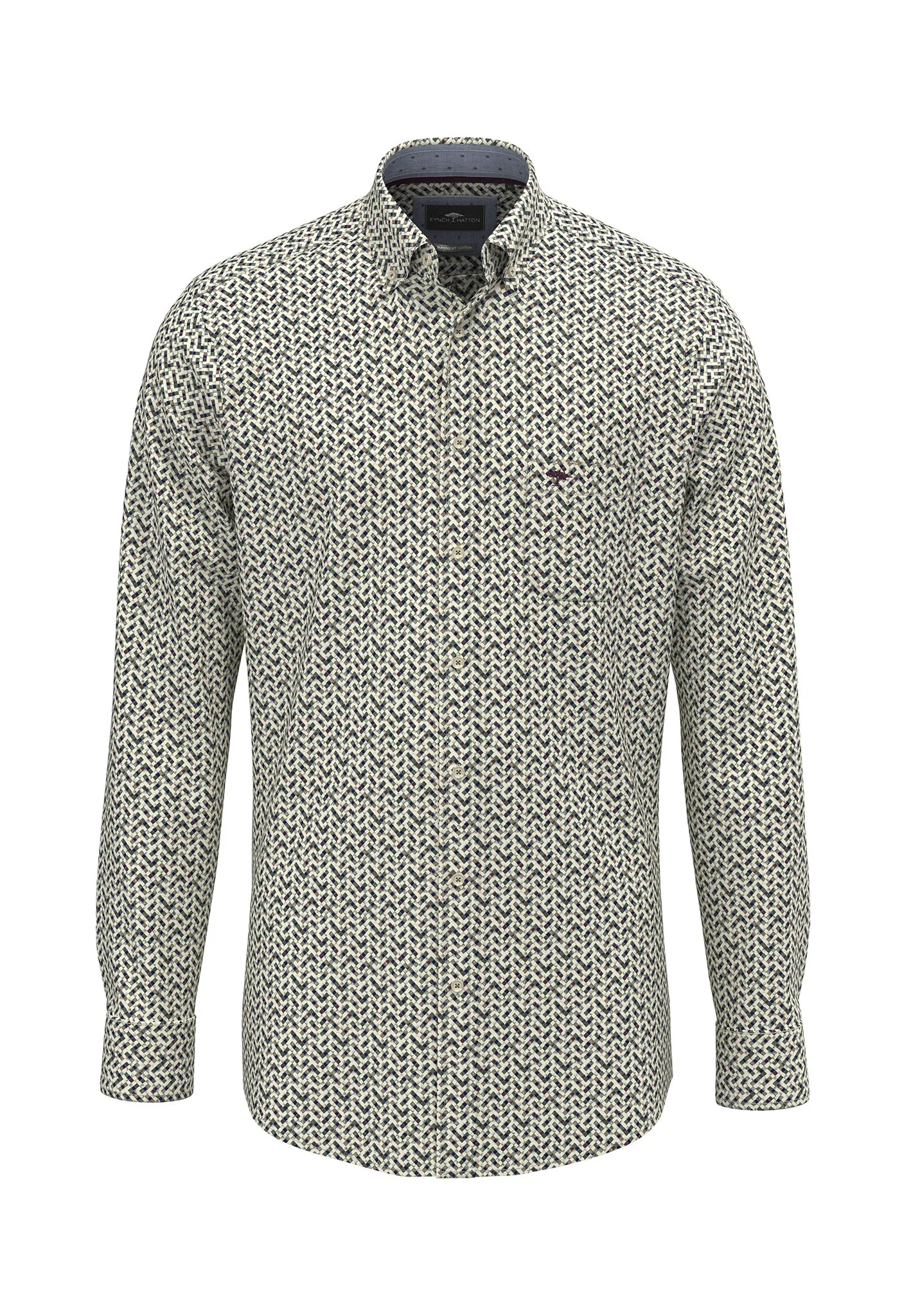 Hemd aus Baumwolle mit grafischem Allover-Print und Button-Down-Kragen - Image 7