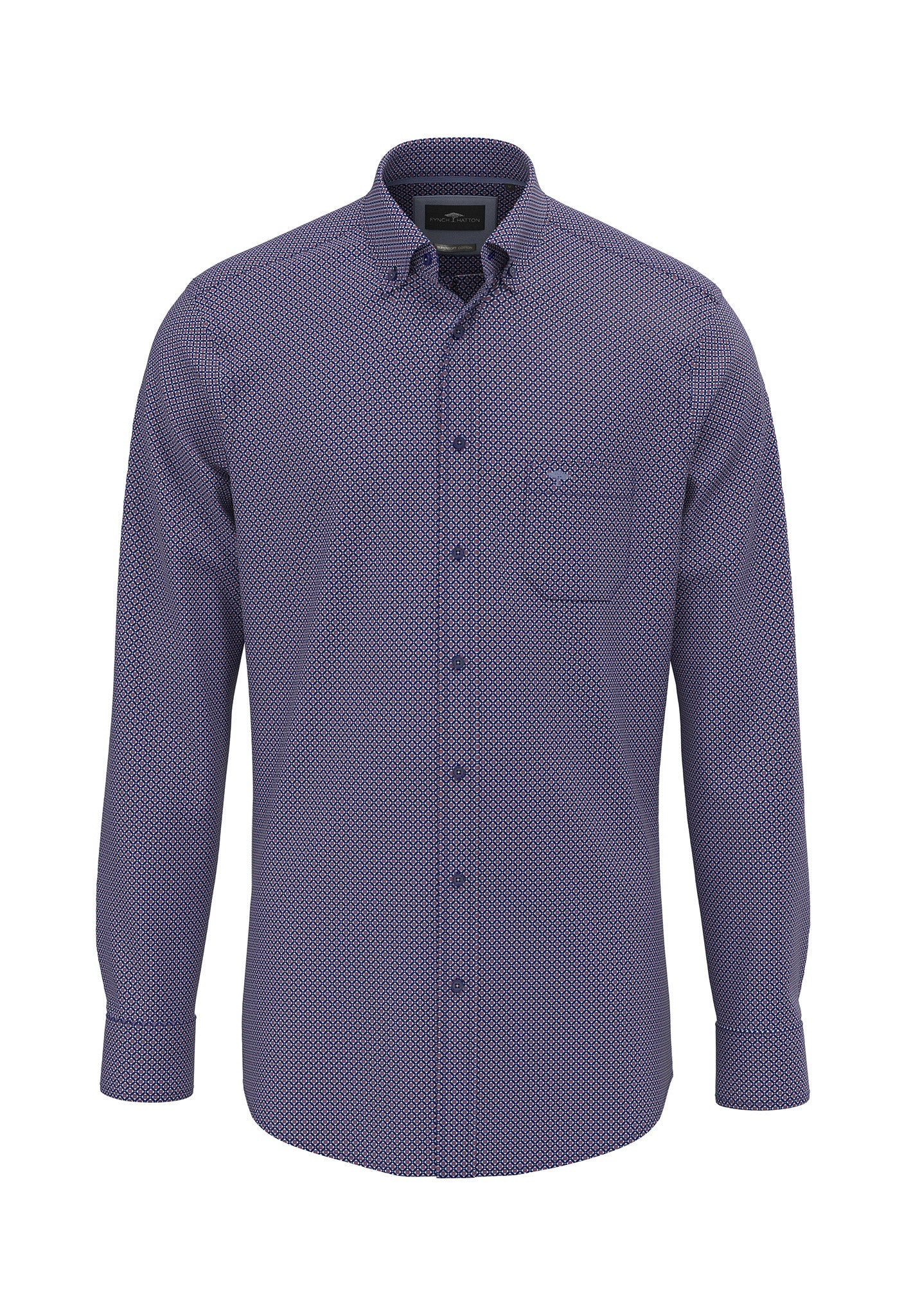 Hemd aus Baumwolle mit grafischem Allover-Print und Button-Down-Kragen