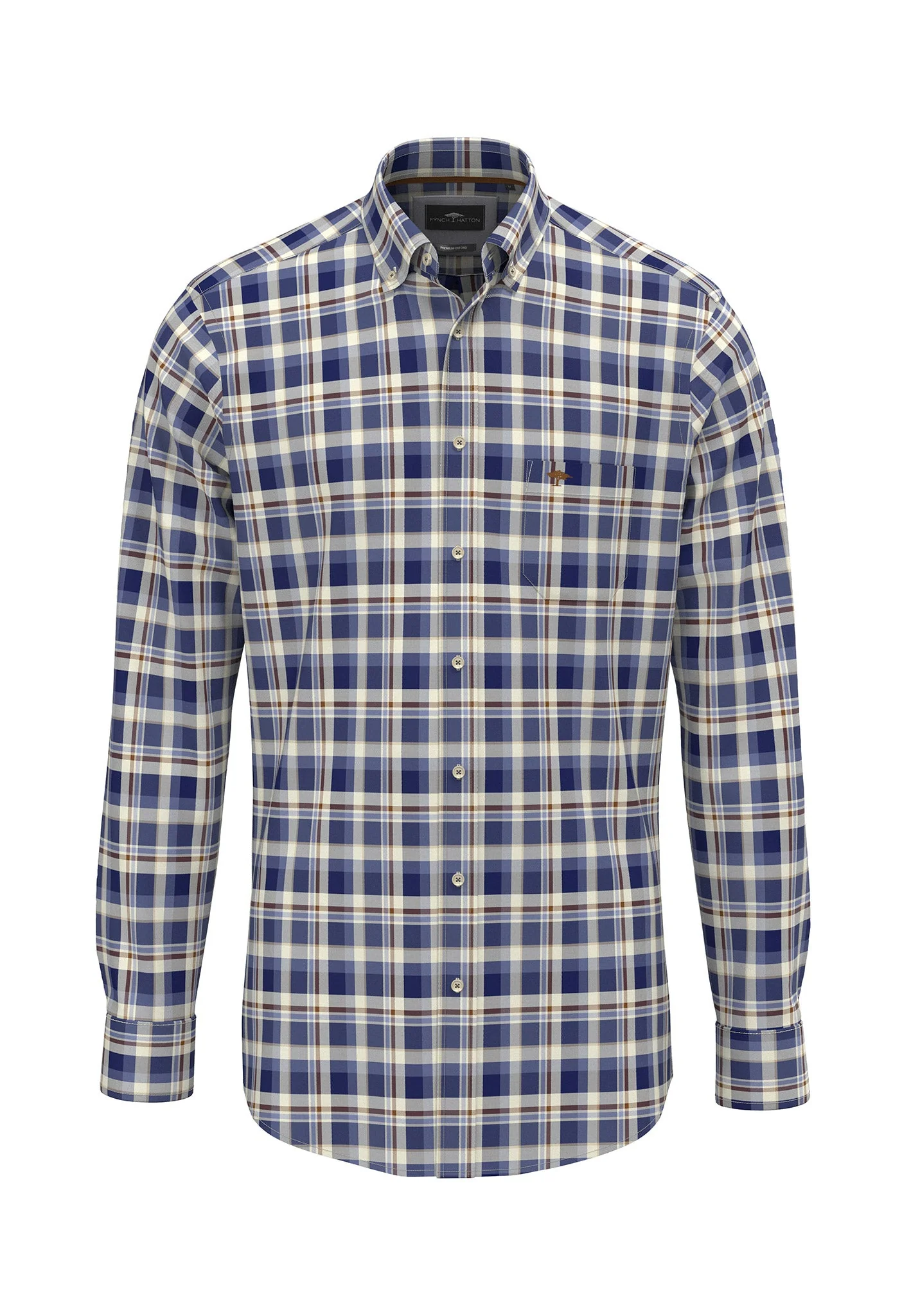 Oxfordhemd aus Baumwolle mit kariertem Muster und Button-Down-Kragen - Image 3