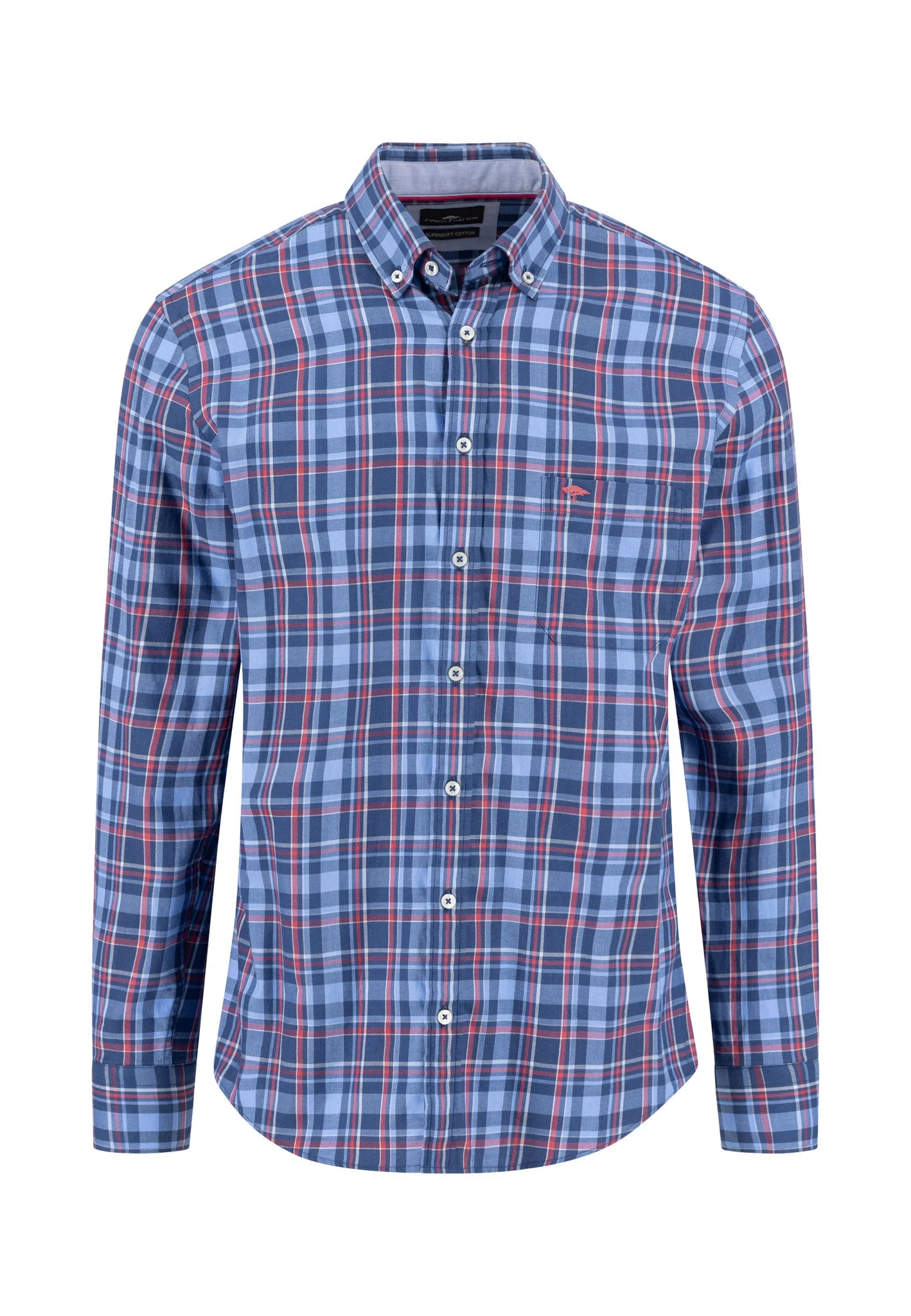 Hemd aus Baumwolle mit kariertem Muster und Button-Down-Kragen