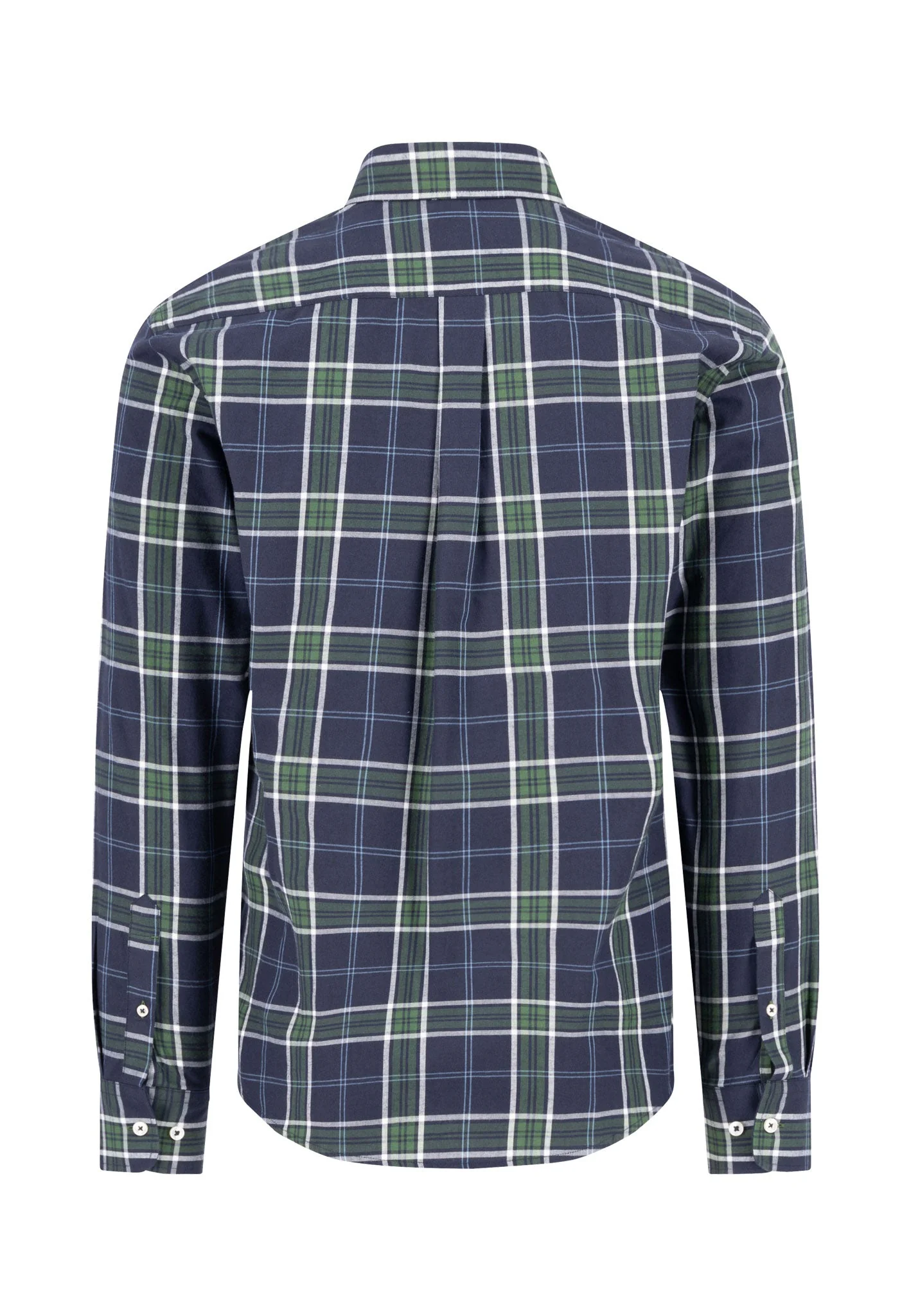 Hemd aus Baumwolle mit Karomuster in Grün-Blau und Button-Down-Kragen - Image 6