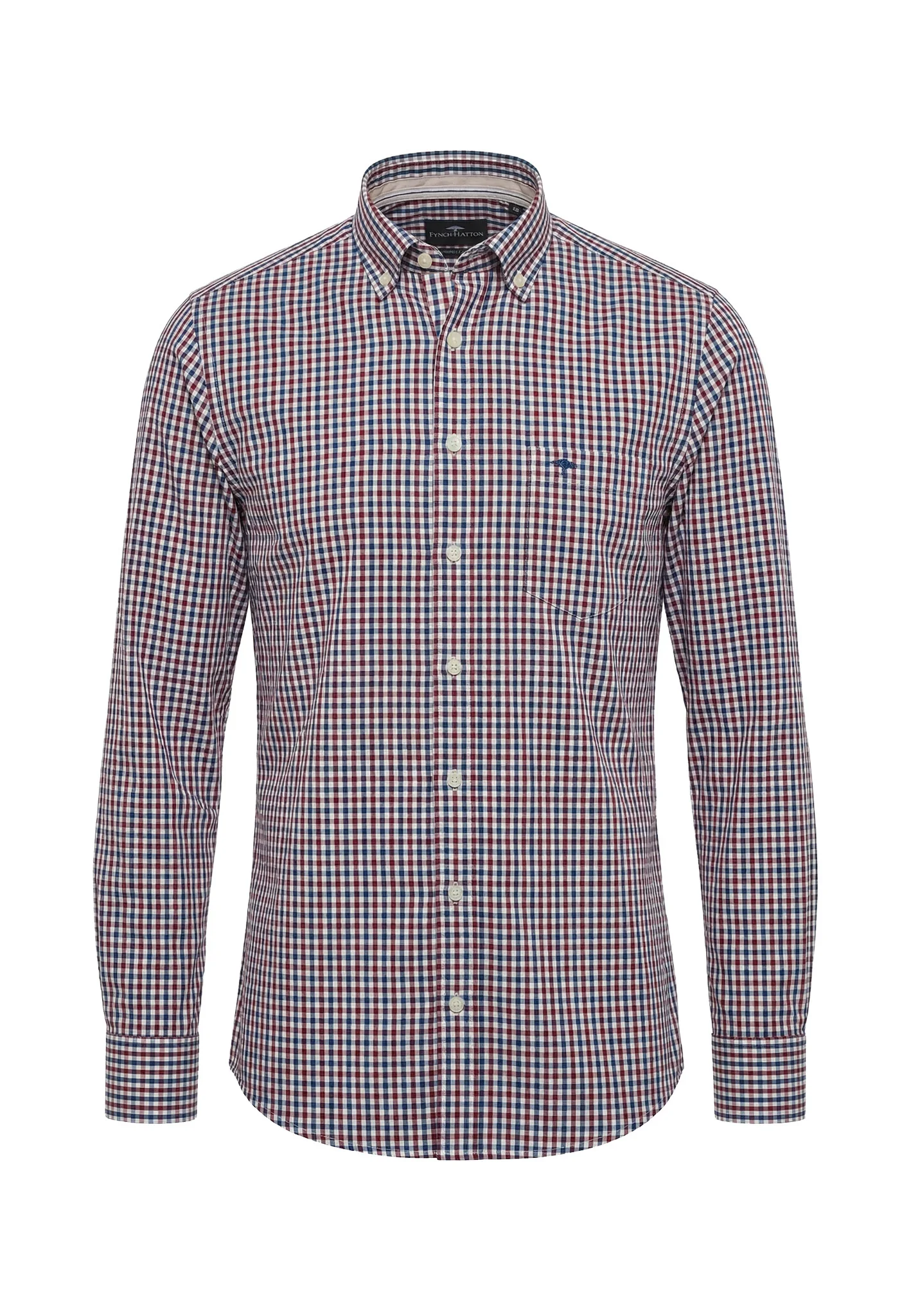 Hemd aus Baumwolle mit Karomuster und Button-Down-Kragen