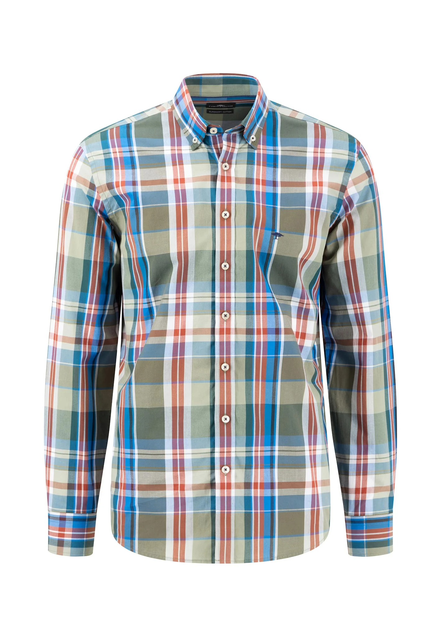 Hemd aus Baumwolle mit Karomuster und Button-Down-Kragen