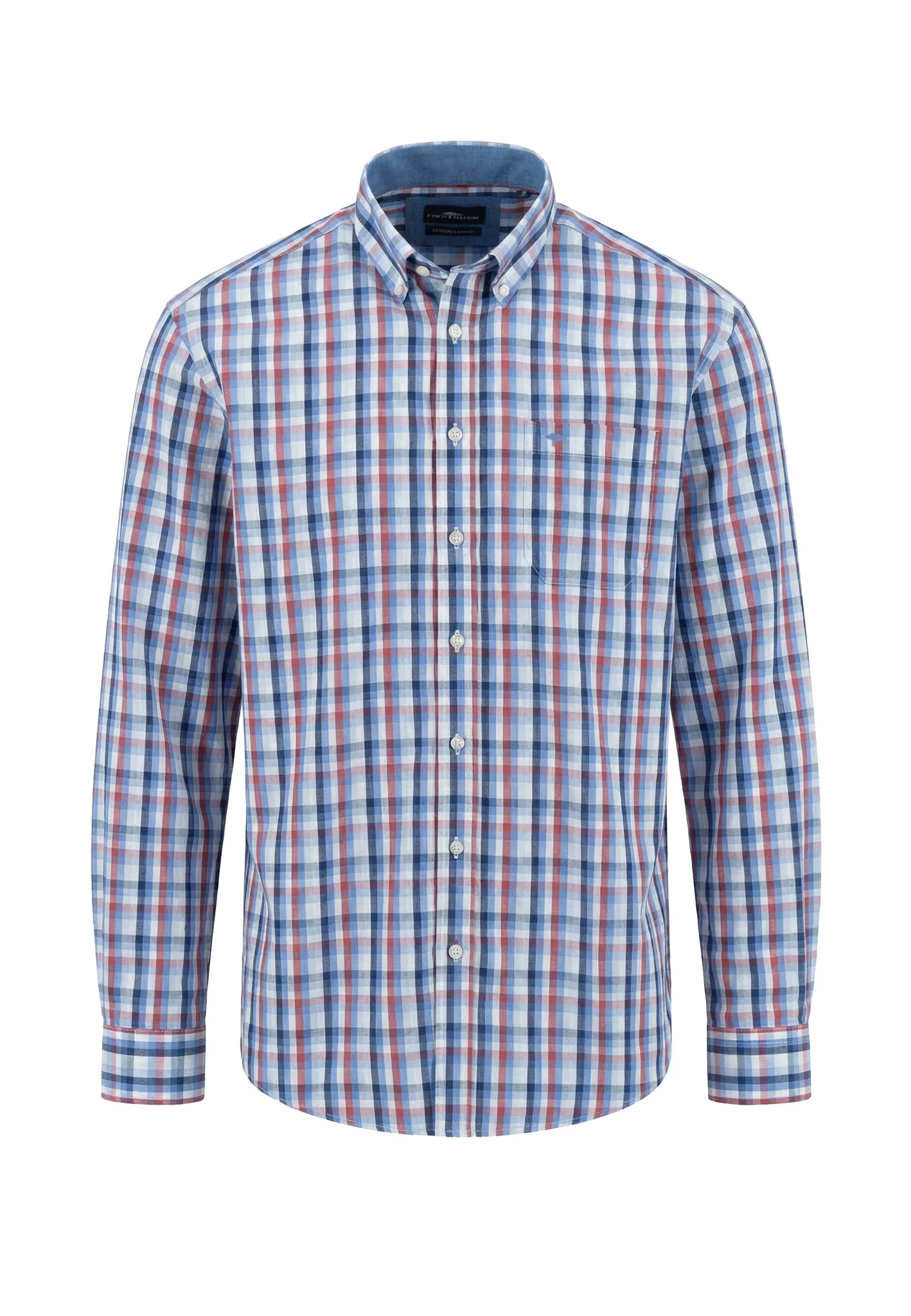 Hemd aus Baumwolle mit Karomuster und Button-Down-Kragen