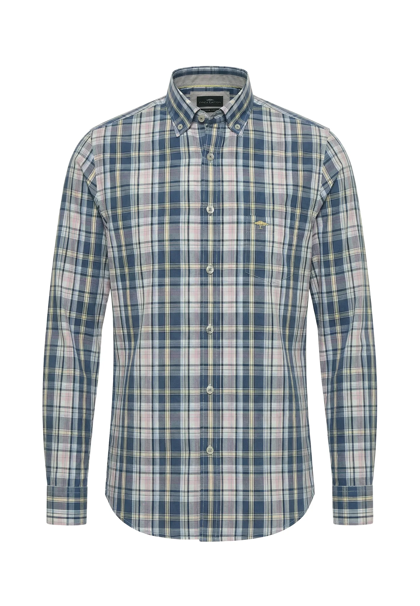 Hemd aus Baumwolle mit Karomuster und Button-Down-Kragen
