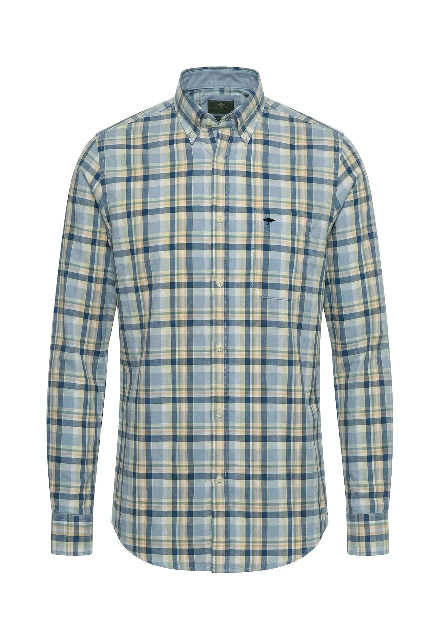 Hemd aus Baumwolle mit Karomuster und Button-Down-Kragen