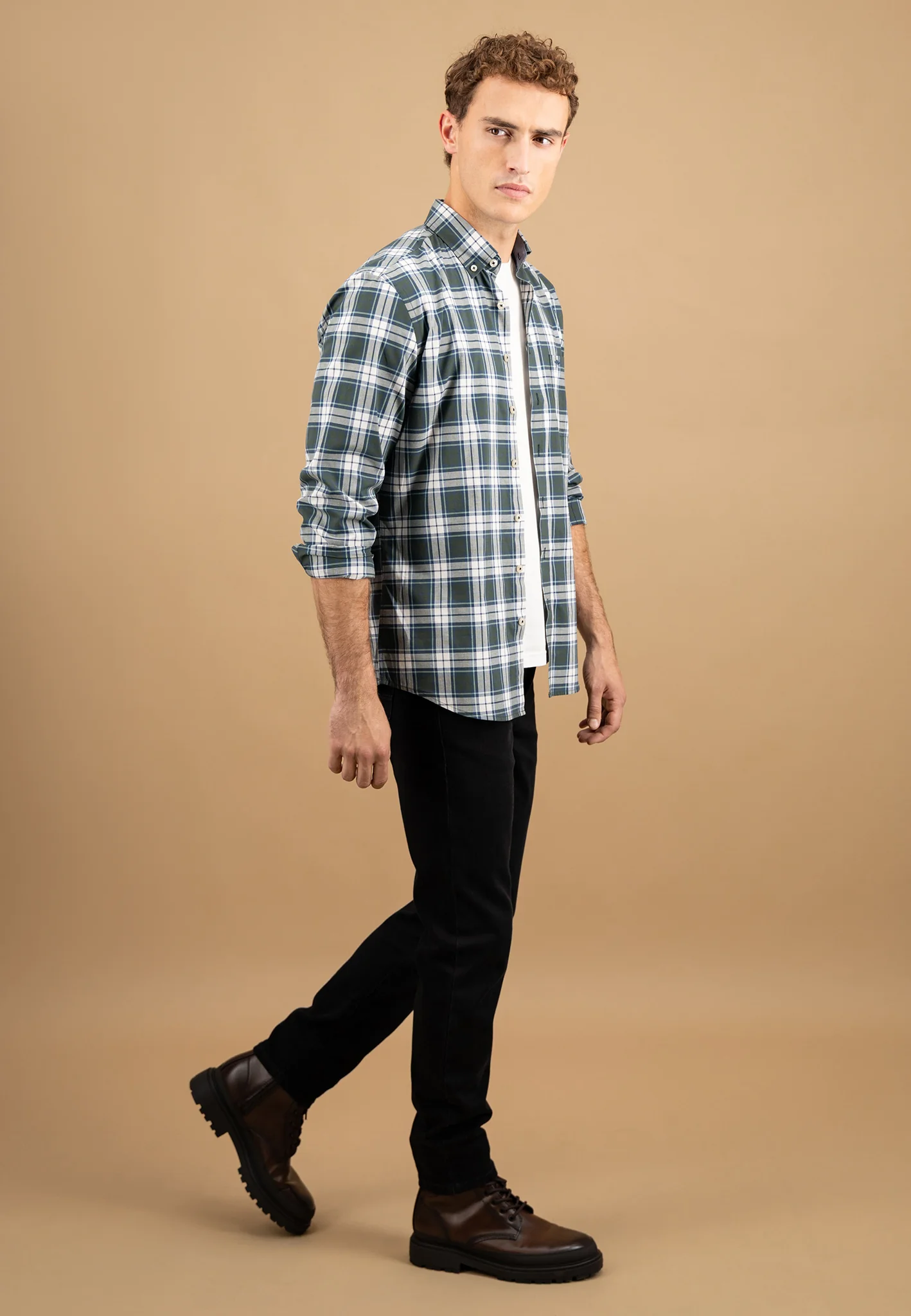 Hemd aus Baumwolle mit klassischem Karomuster und Button-Down-Kragen - Image 4