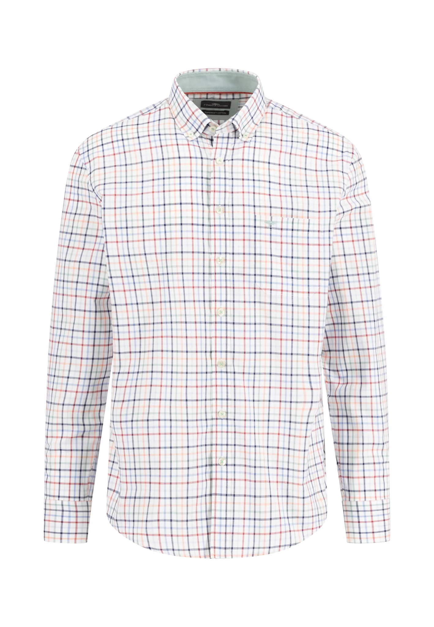 Hemd aus Baumwolle mit mehrfarbigem Karomuster und Button-Down-Kragen - Image 3