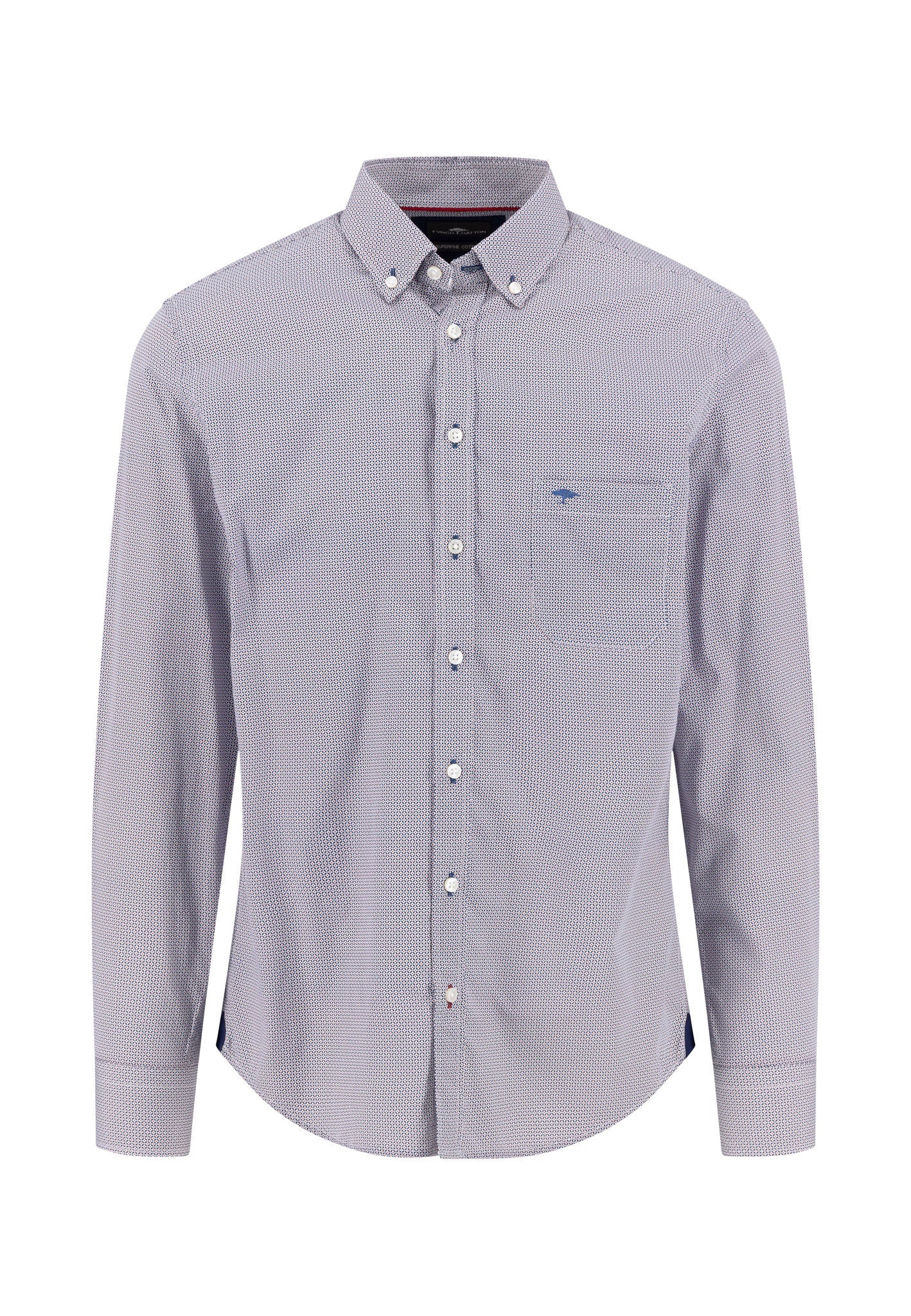 Hemd aus Baumwolle mit Mikromuster und Button-Down-Kragen - Image 7