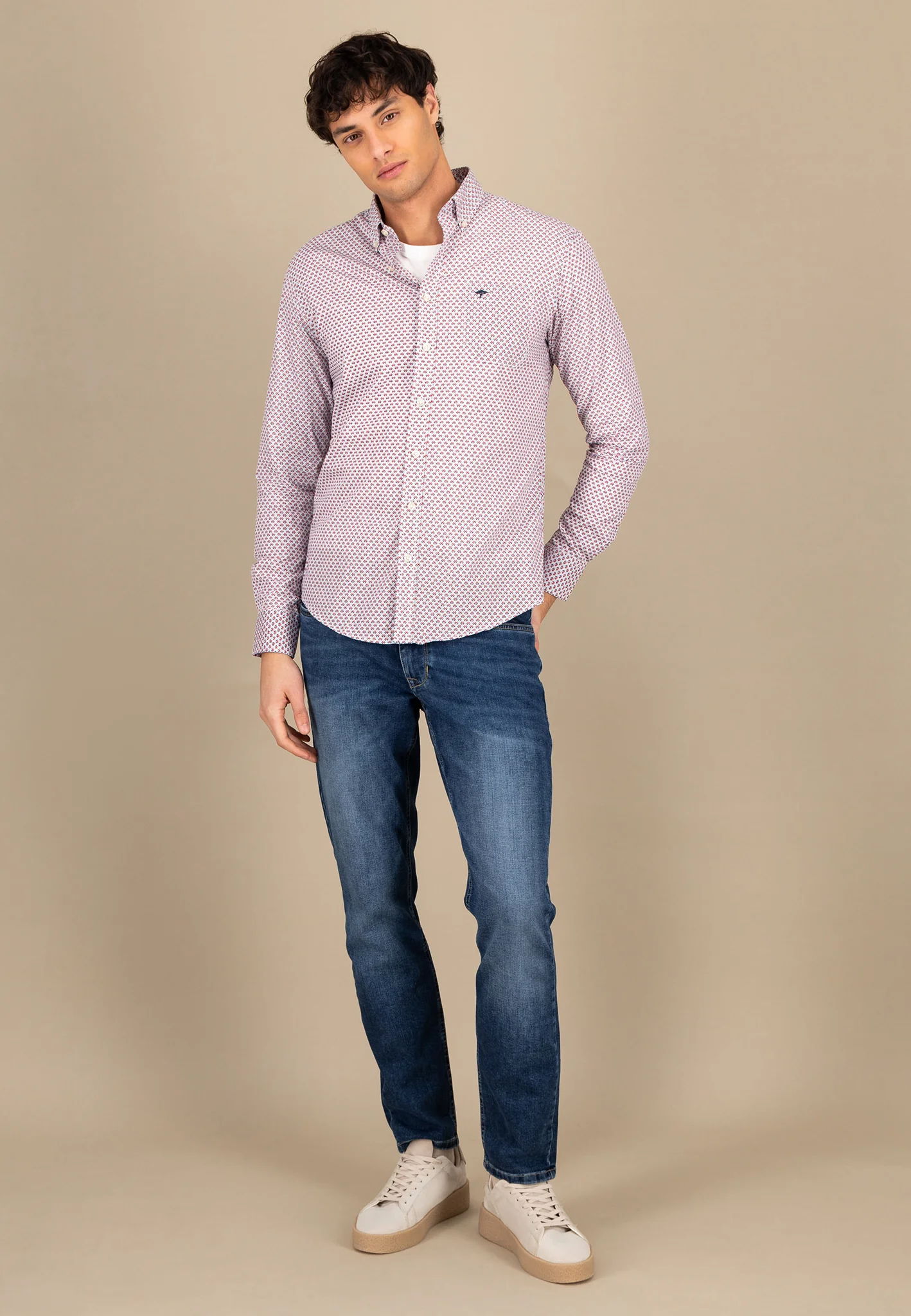 Hemd aus Baumwolle mit Musterung und Button-Down-Kragen - Image 14