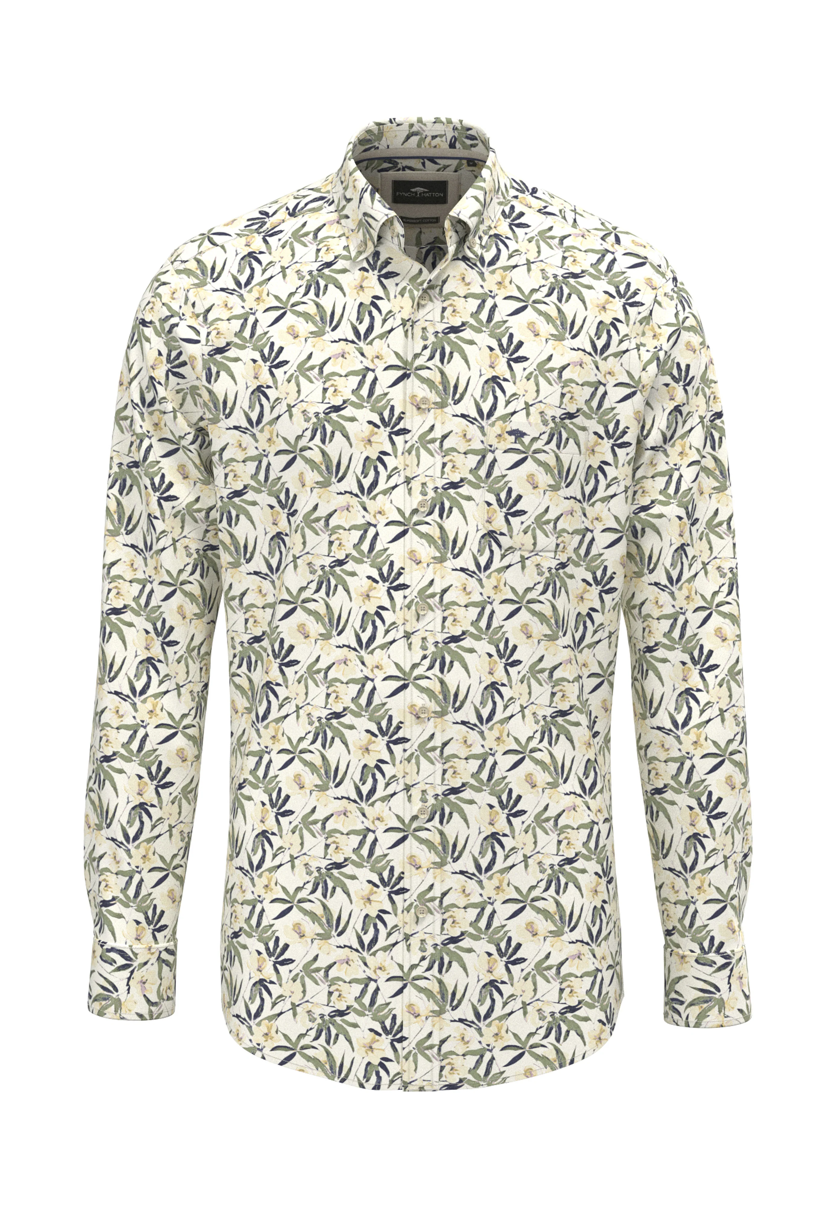 Hemd aus Baumwolle mit Slub-Webart und Button-Down-Kragen