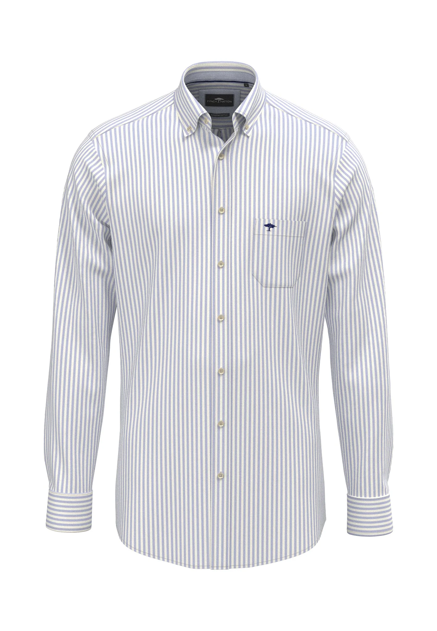 Hemd aus Baumwolle mit Streifenmuster Button-Down-Kragen - Image 3