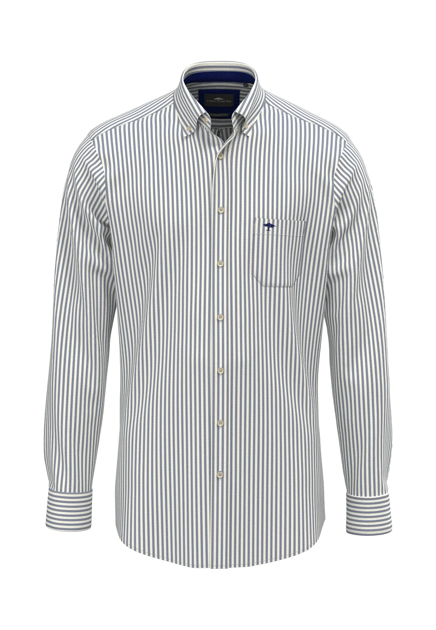 Hemd aus Baumwolle mit Streifenmuster Button-Down-Kragen - Image 5