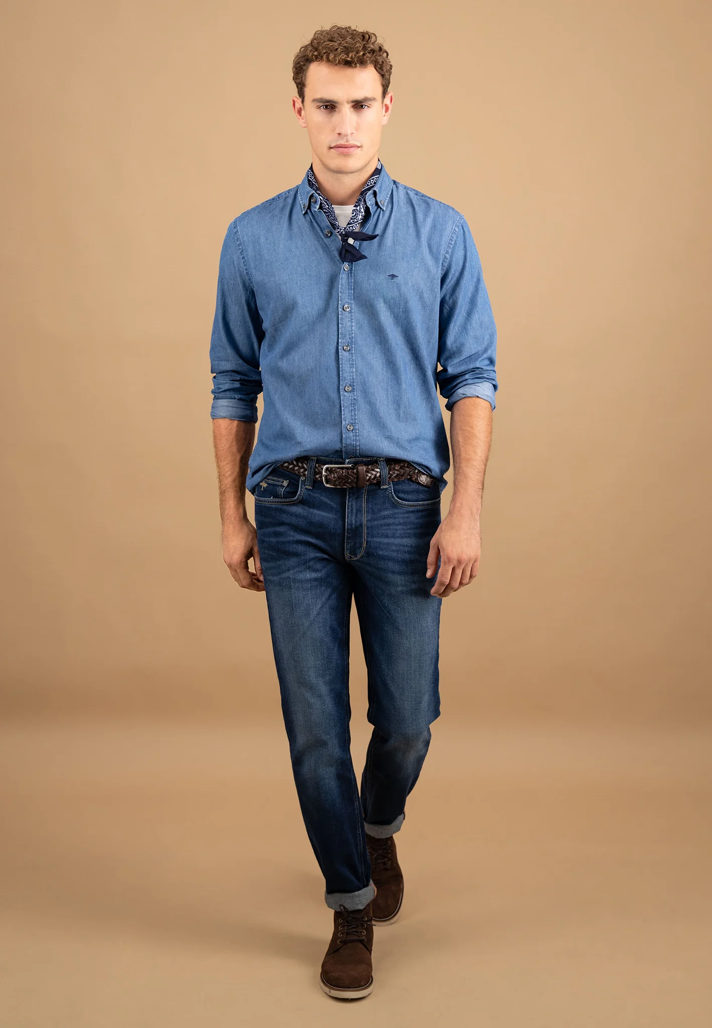 Hemd aus Baumwolle mit strukturierter Optik und Button-Down-Kragen - Image 2