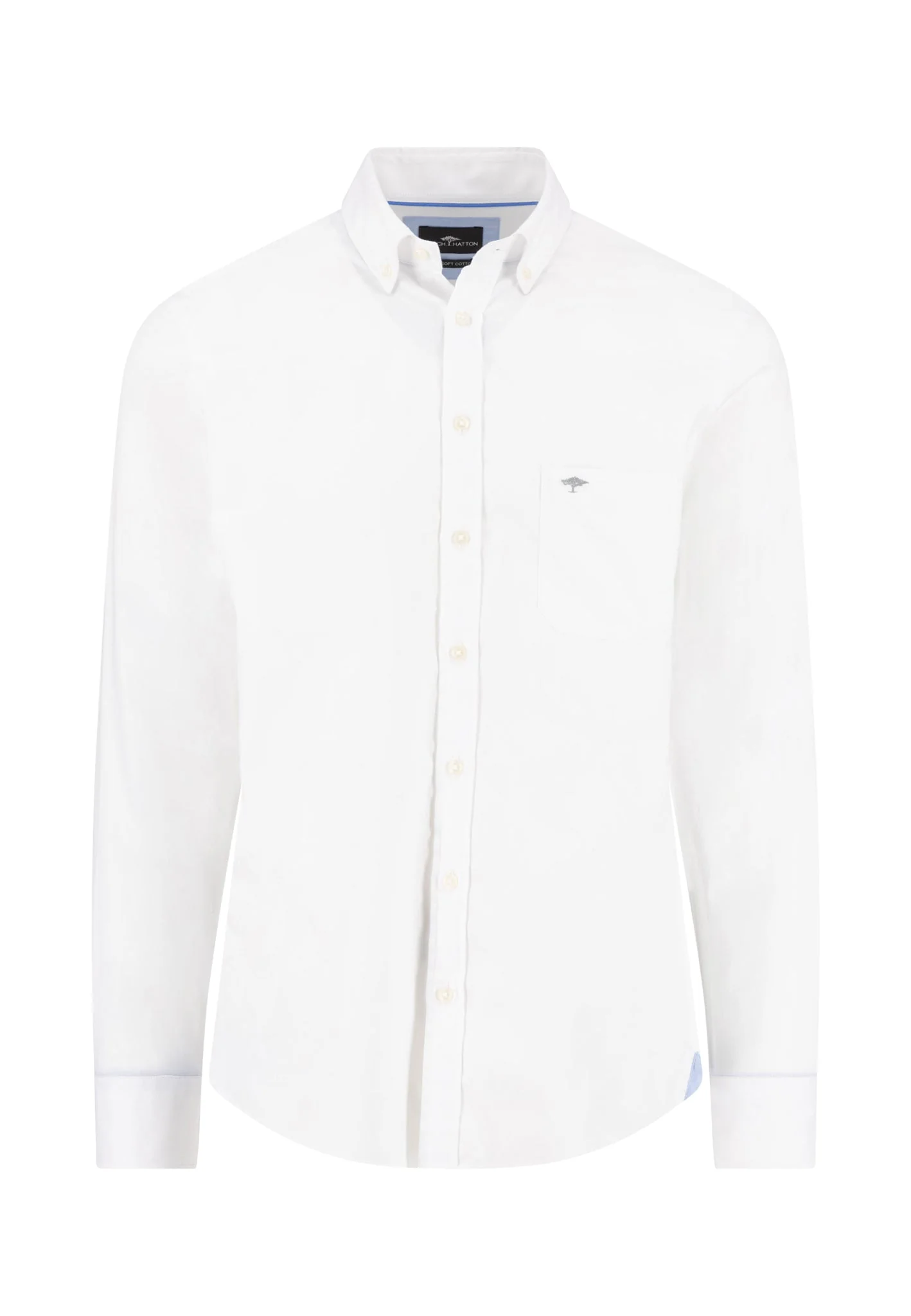 Hemd aus Baumwolle mit Strukturmuster und Button-Down-Kragen - Image 5