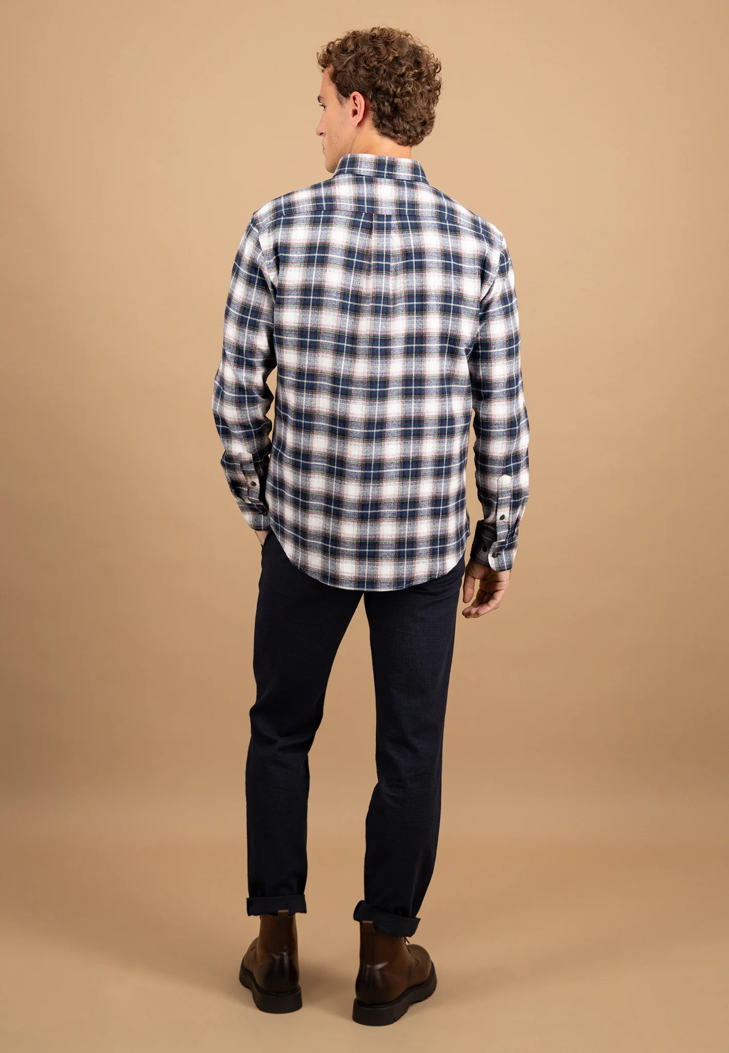 Hemd aus Baumwolle mit weichem Karomuster und Button-Down-Kragen - Image 3