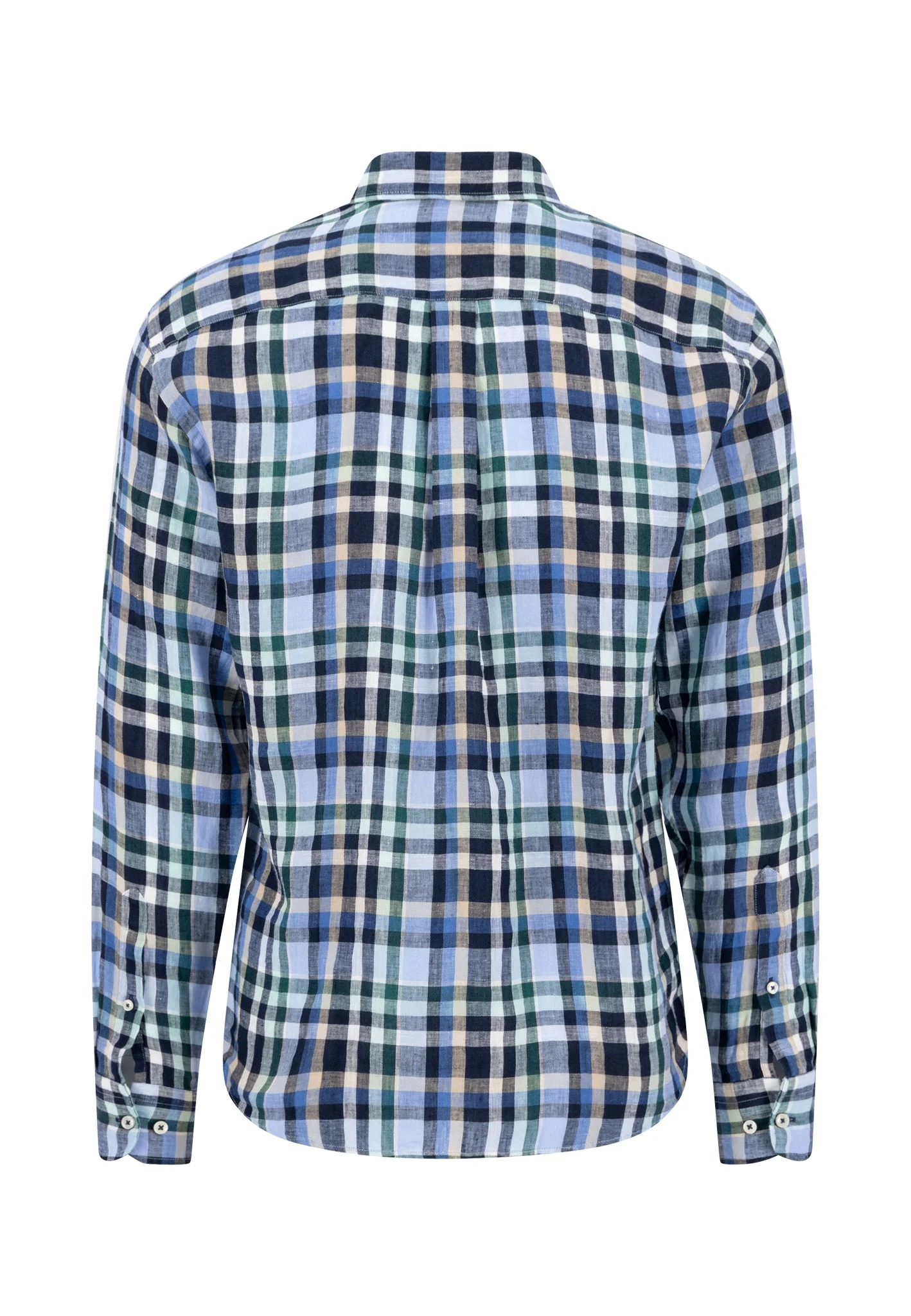 Hemd aus Leinen mit Karomuster und Button-Down-Kragen - Image 4