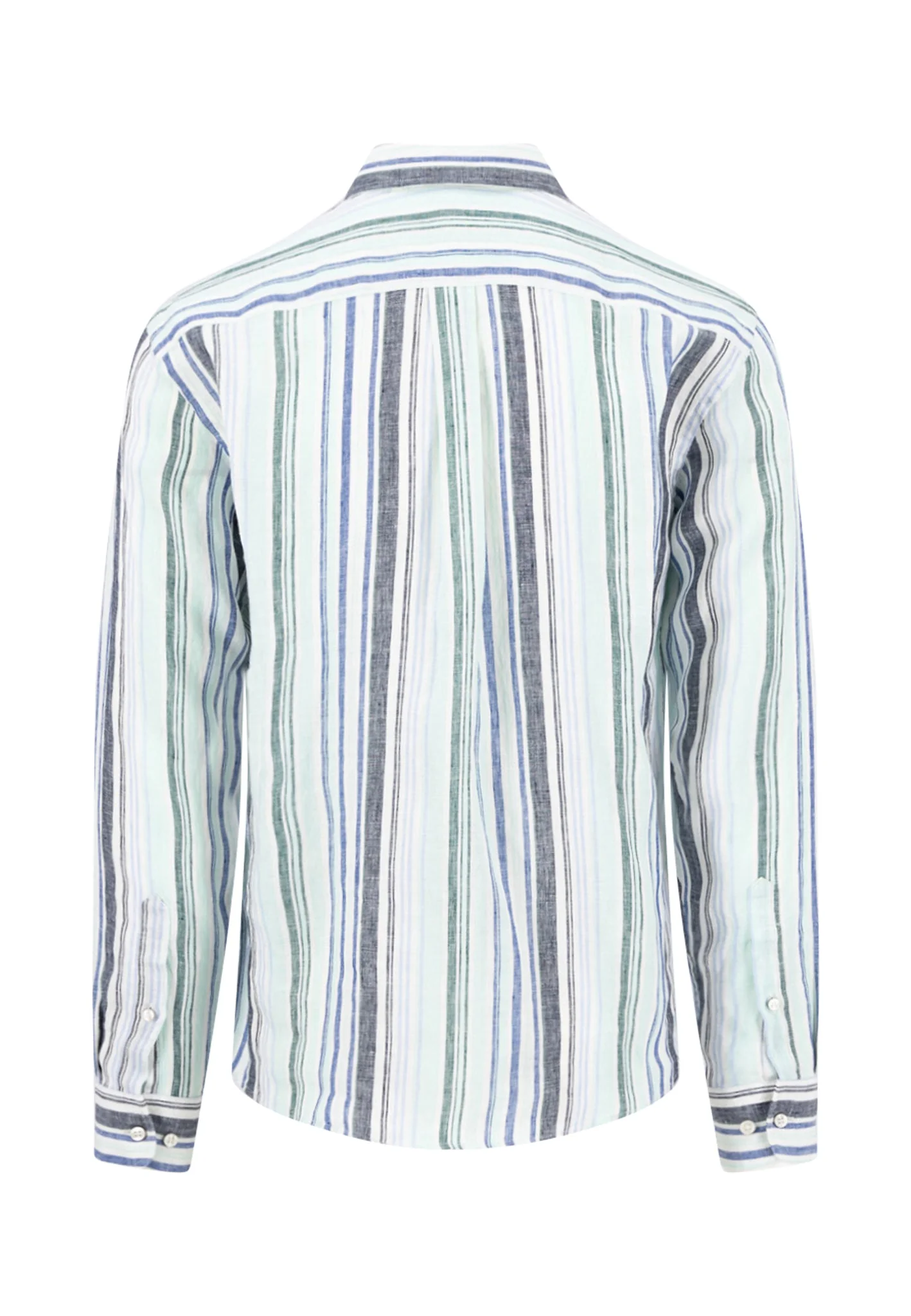 Hemd aus Leinen mit Streifenmuster und Button-Down-Kragen - Image 4