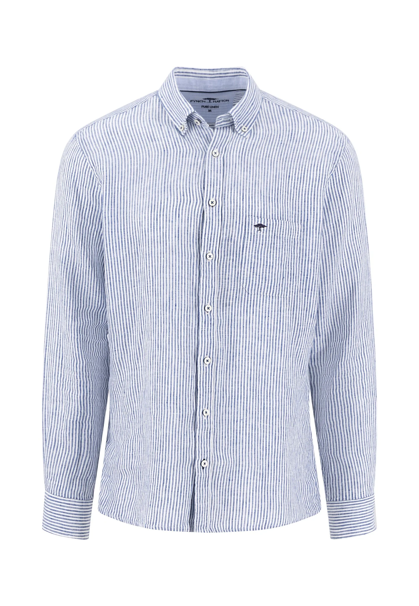 Hemd aus Leinen mit Streifenmuster und Button-Down-Kragen - Image 3