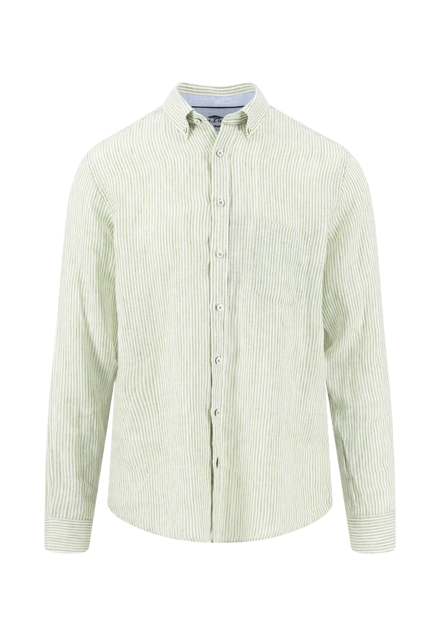 Hemd aus Leinen mit Streifenmuster und Button-Down-Kragen - Image 7