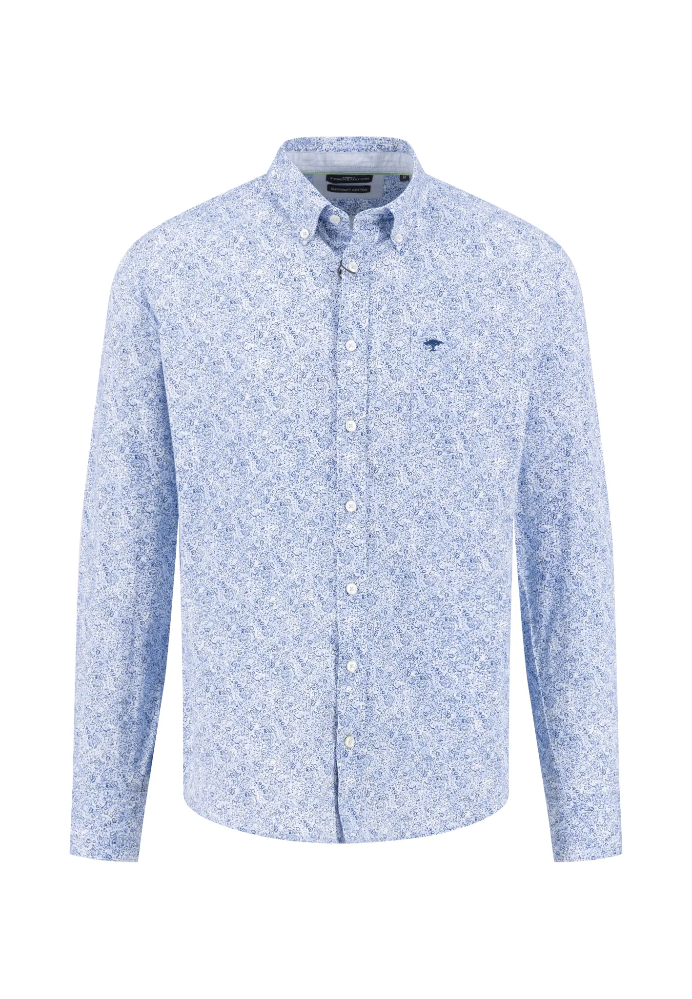 Hemd mit Button-Down-Kragen und Allover-Muster - Image 4