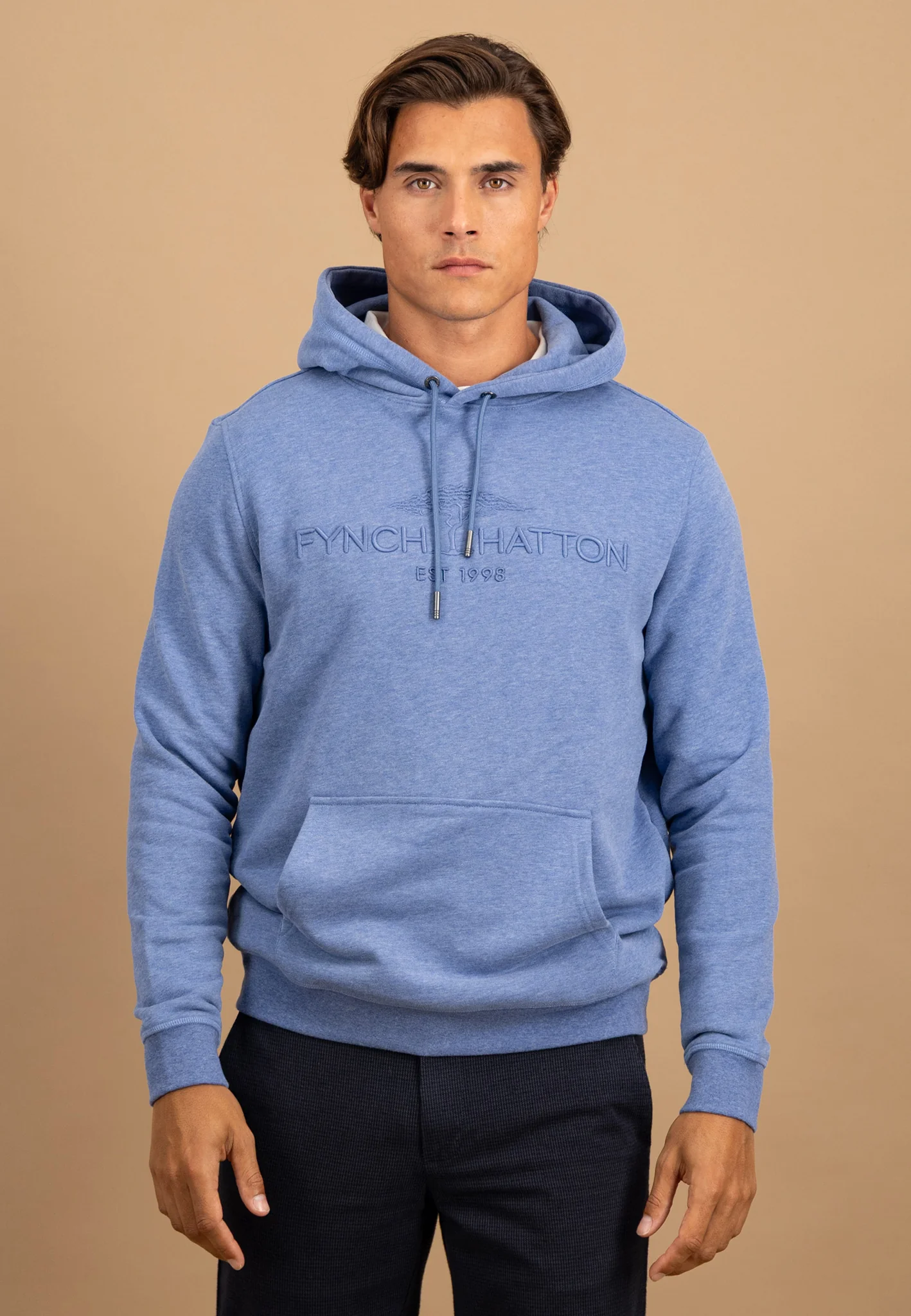 Hoodie aus Baumwolle mit Logo-Stickerei und Kängurutasche - Image 7