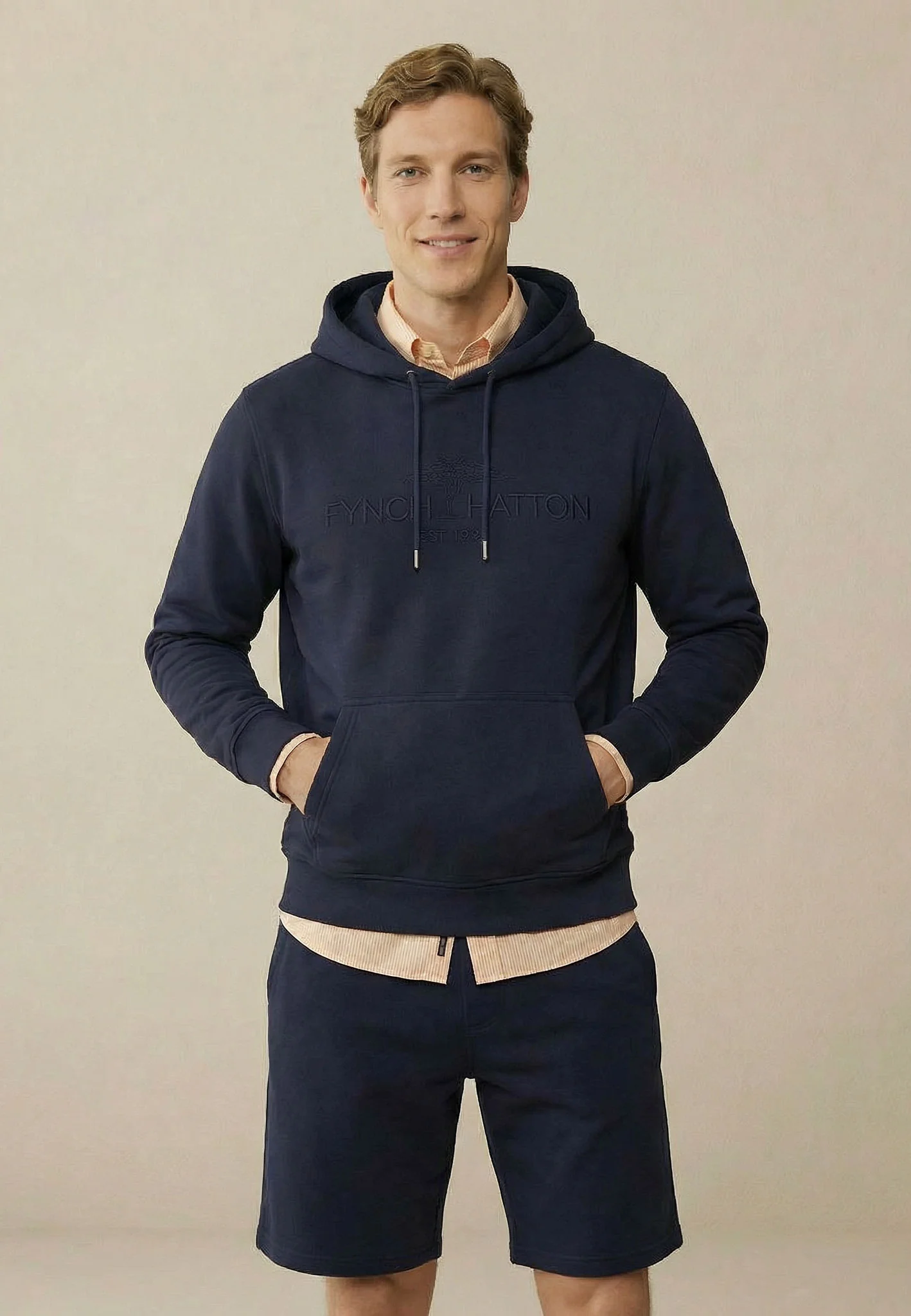 Hoodie aus Baumwolle mit Logoprägung