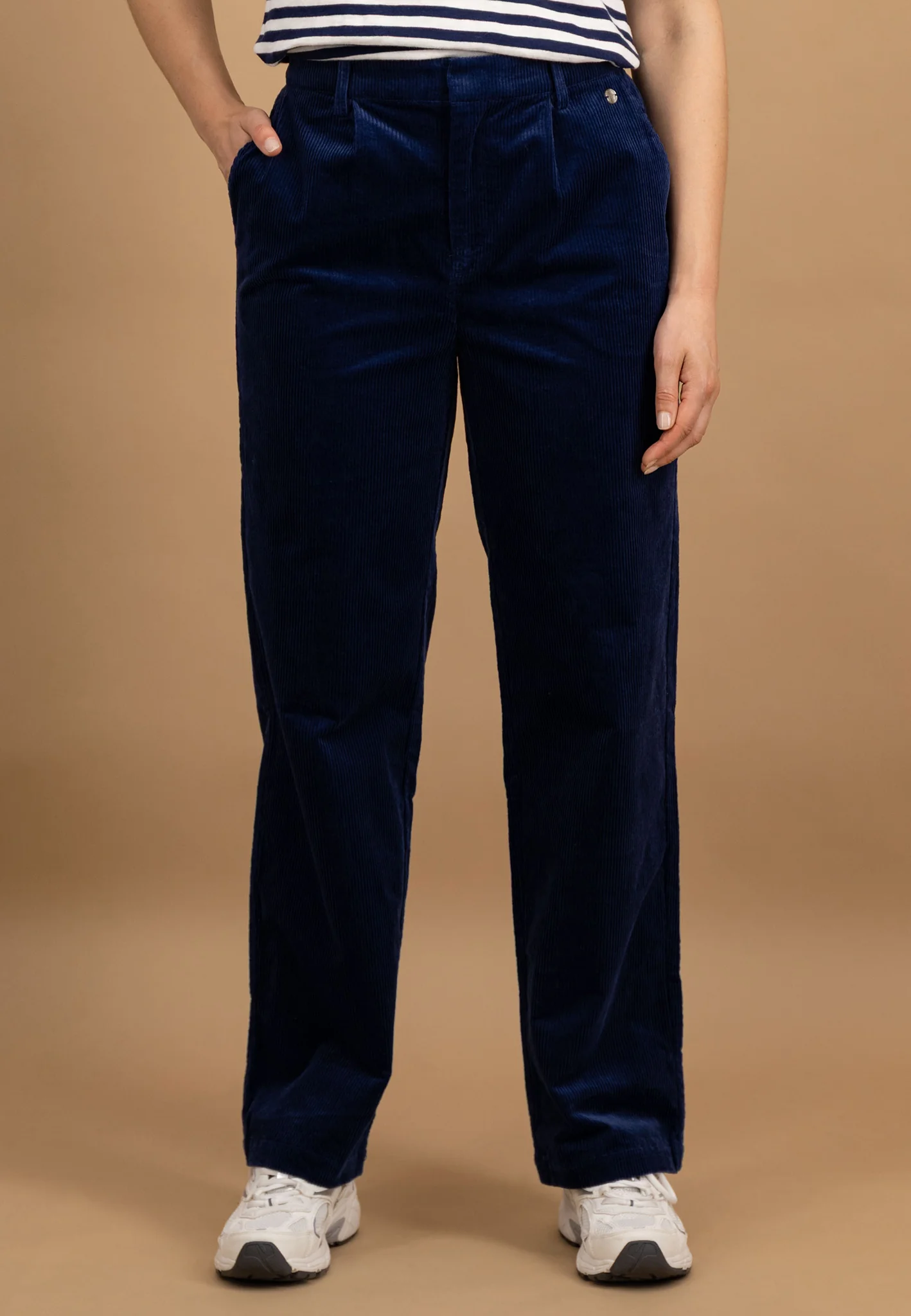 Hose aus Cord-Polyester mit Bundfalten - Wide-Leg - Image 6