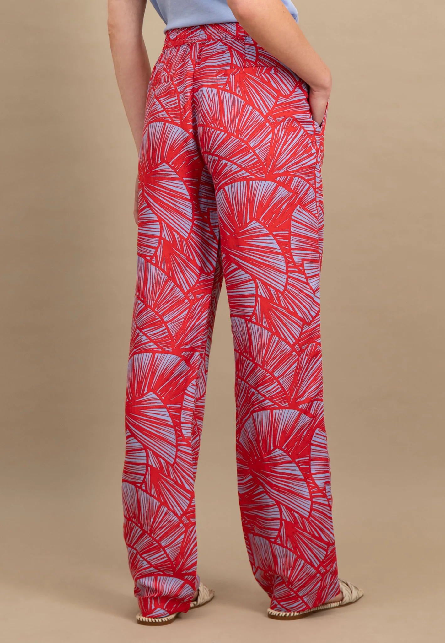 Hose aus Leinen-Mix mit Alloverprint - Straight-Leg - Image 2