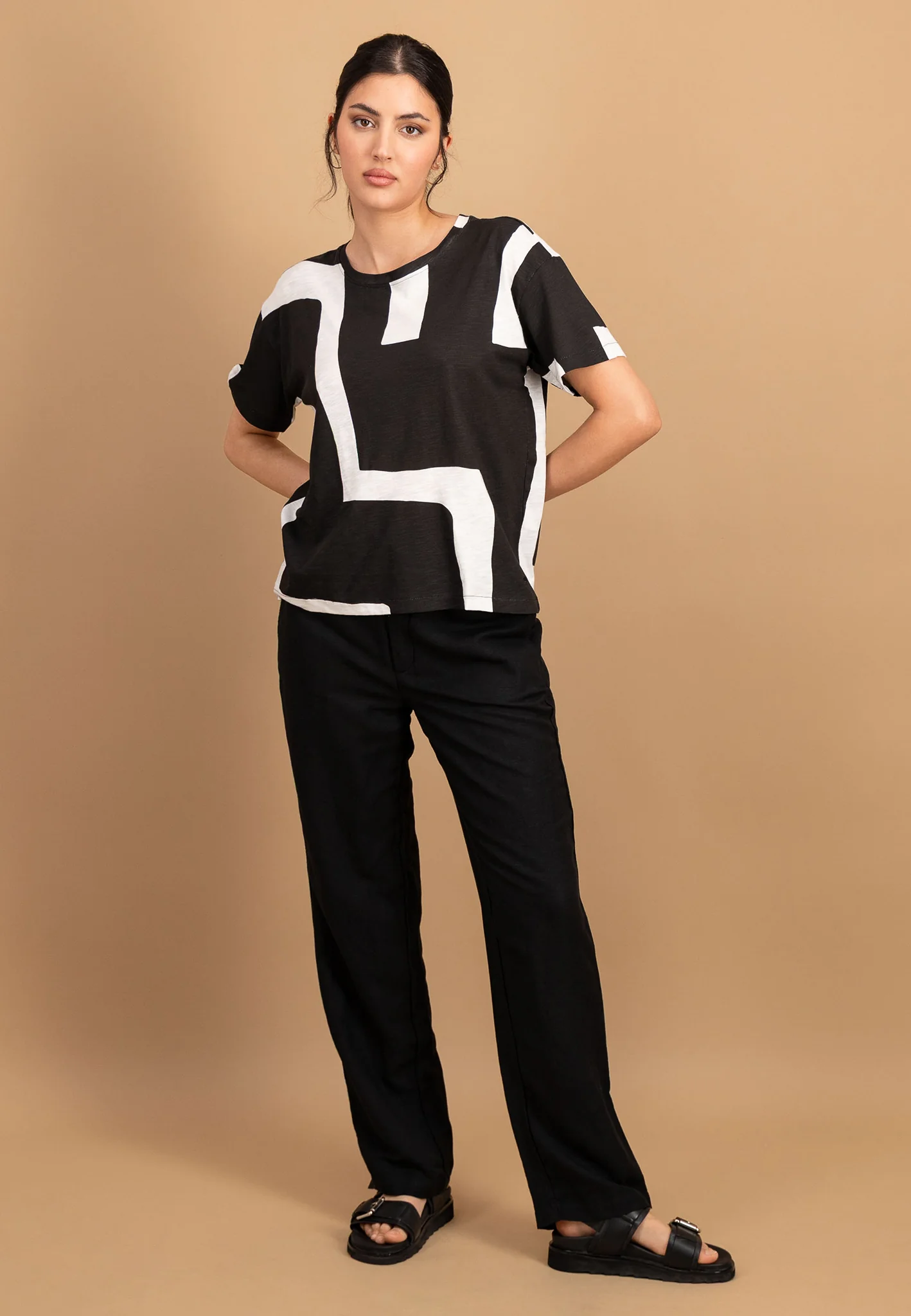 Hose aus Leinen-Viskose-Mix - Straight-Leg - Image 3