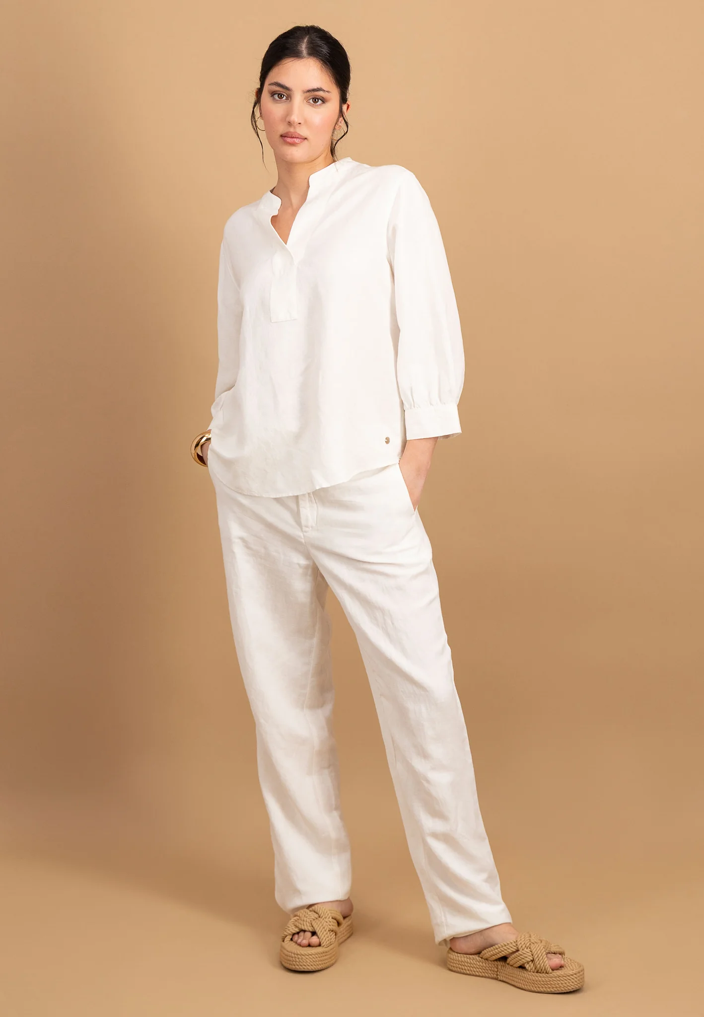 Hose aus Leinen-Viskose-Mix - Straight-Leg - Image 6