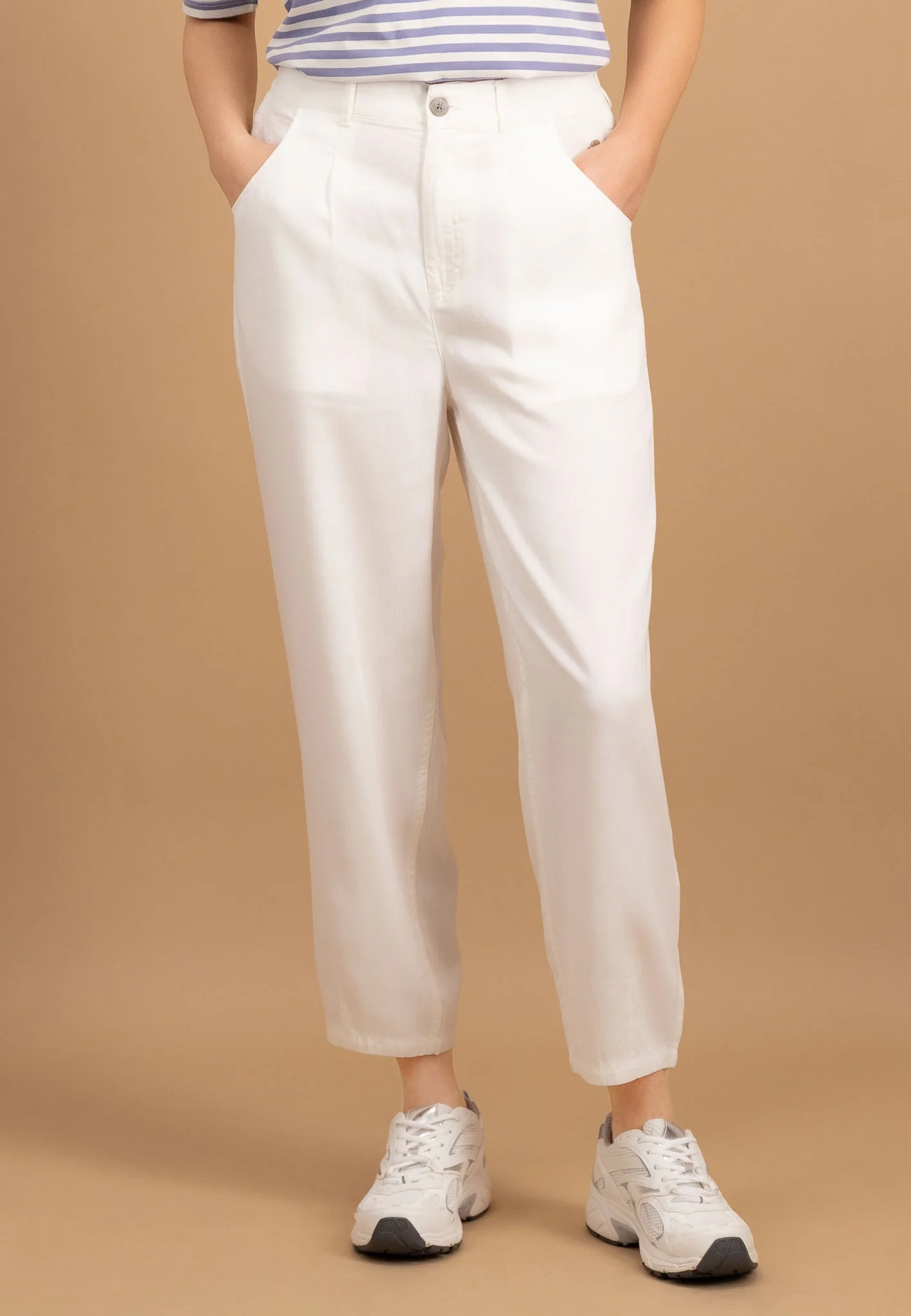 Hose aus Lyocell mit lockerer Passform und softem Griff - Straight-Leg - Image 11