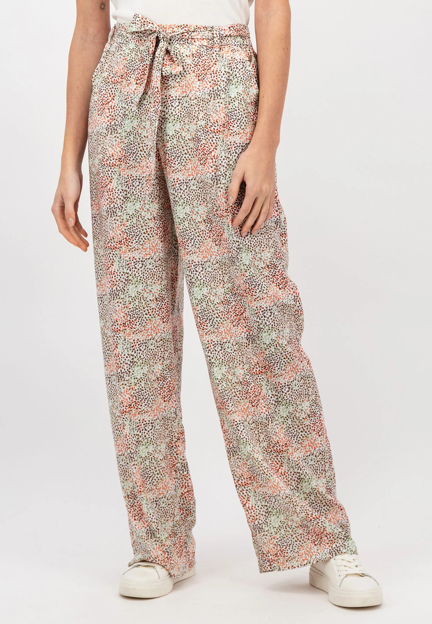 Hose aus Viskose mit Allover-Print - Wide-Leg