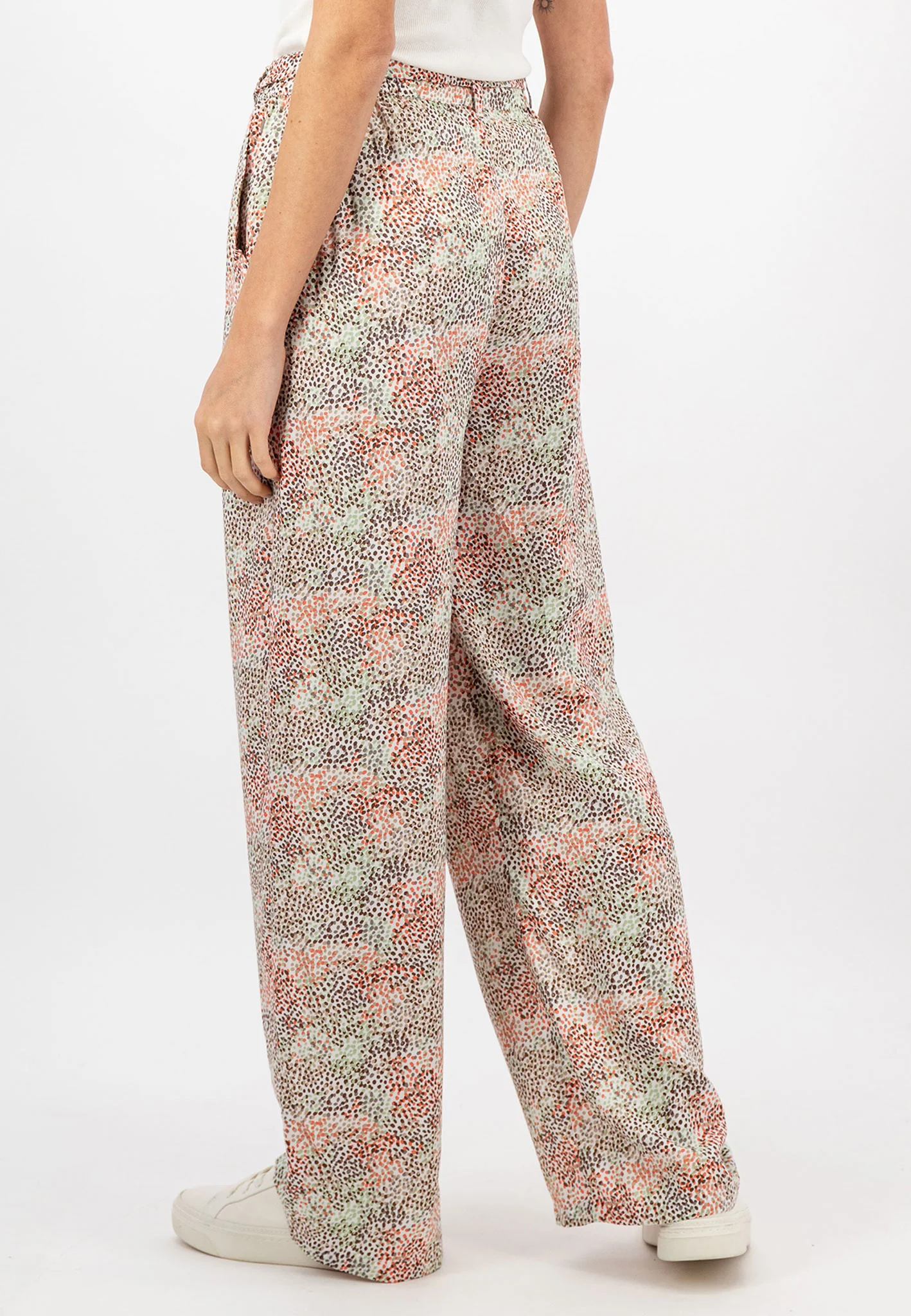 Hose aus Viskose mit Allover-Print - Wide-Leg - Image 2
