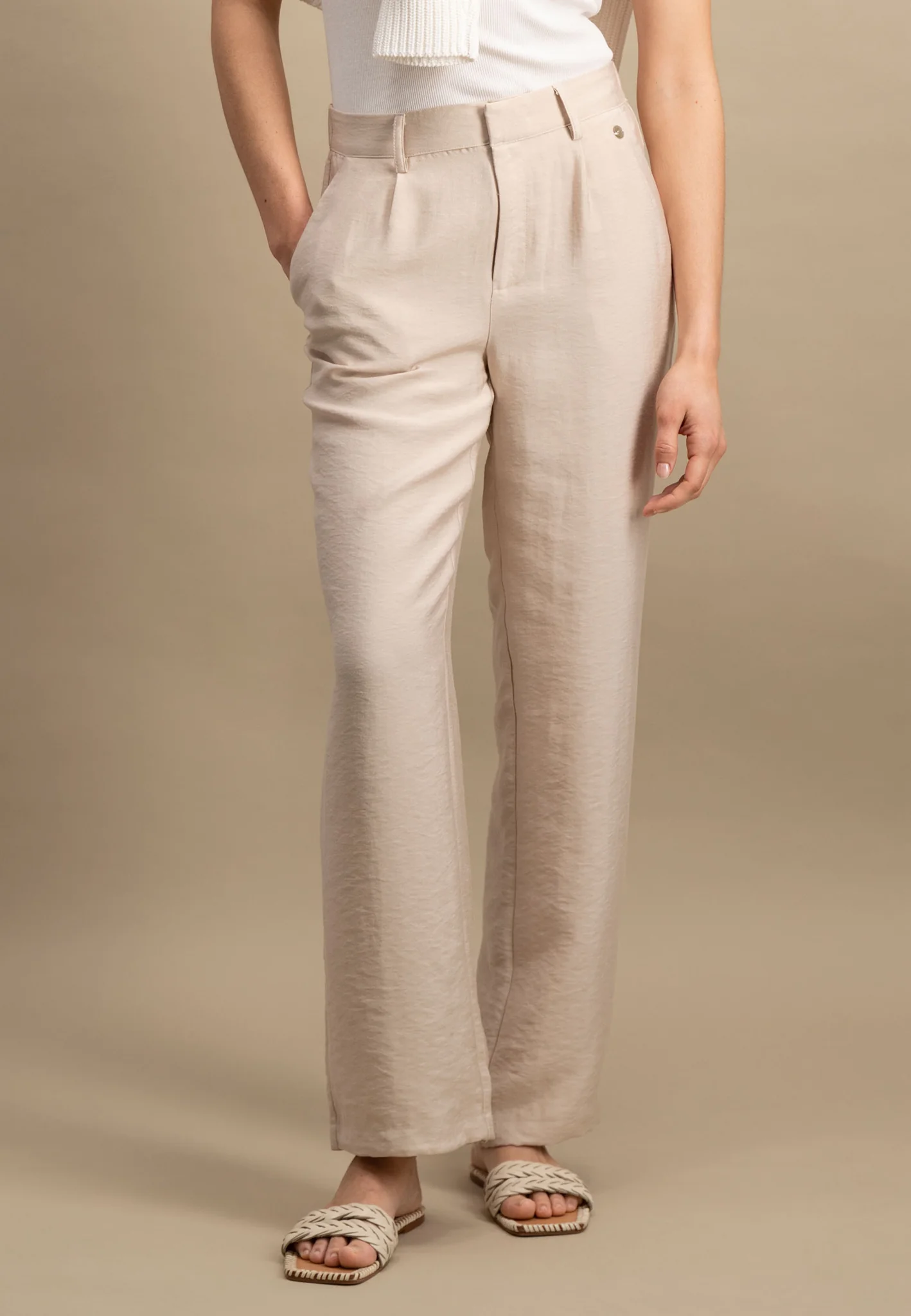 Hose aus Viskose-Mix - Straight-Leg