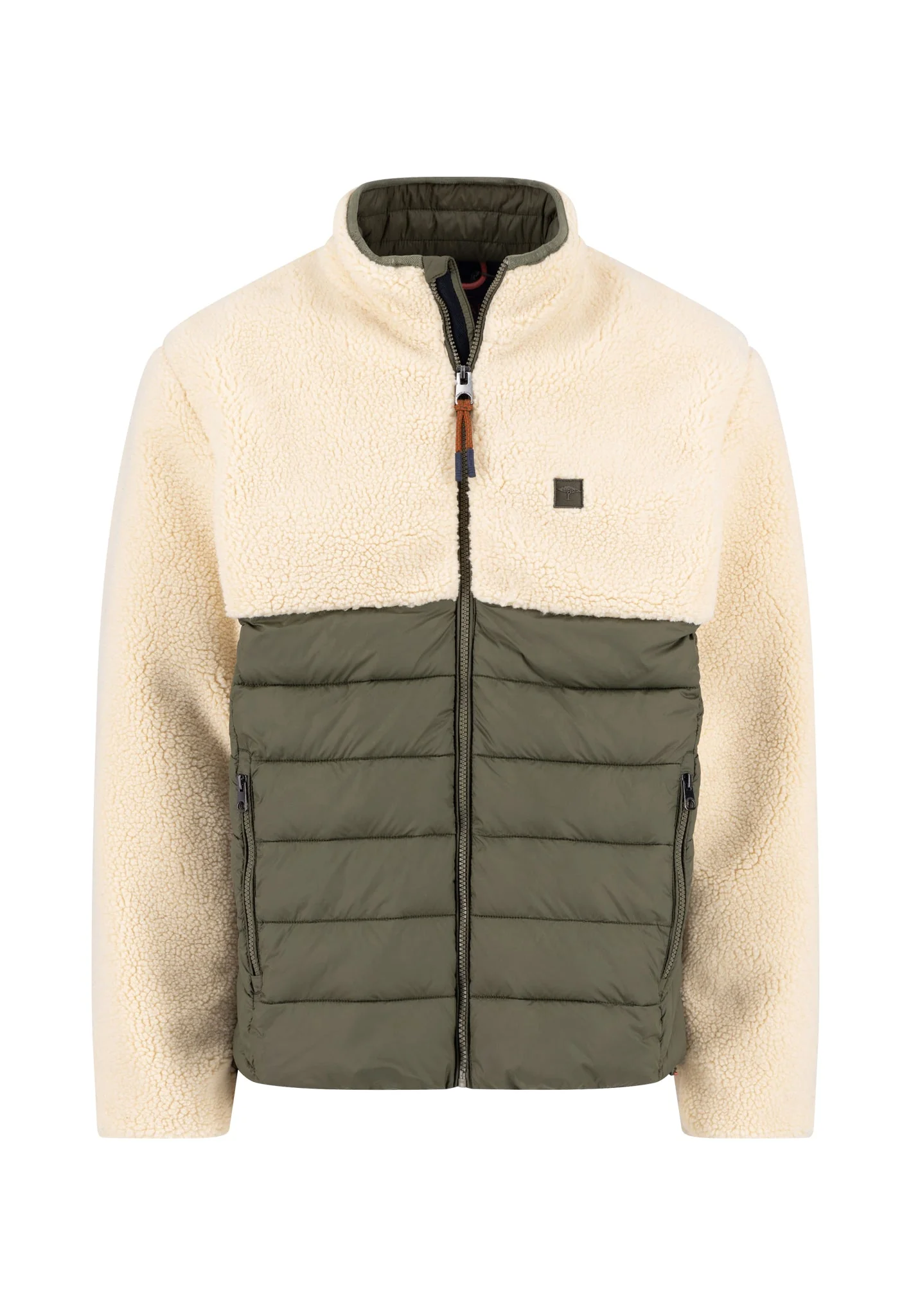Hybridjacke aus Wollmix mit Teddyfleece und Stepppartie