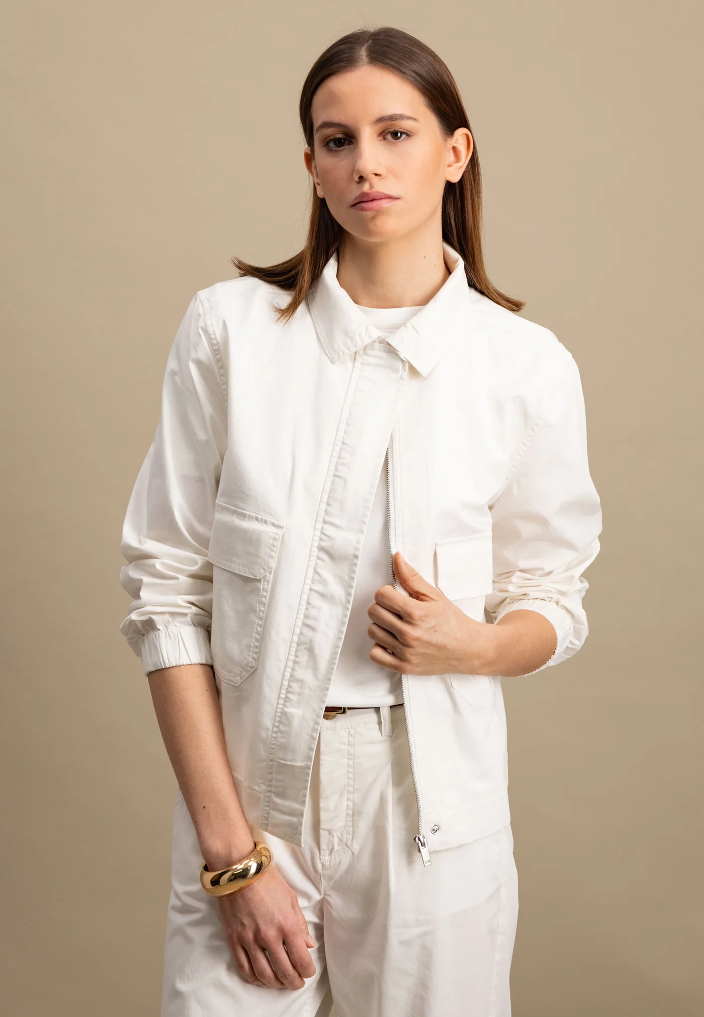 Jacke aus Baumwoll-Mix mit aufgesetzten Taschen