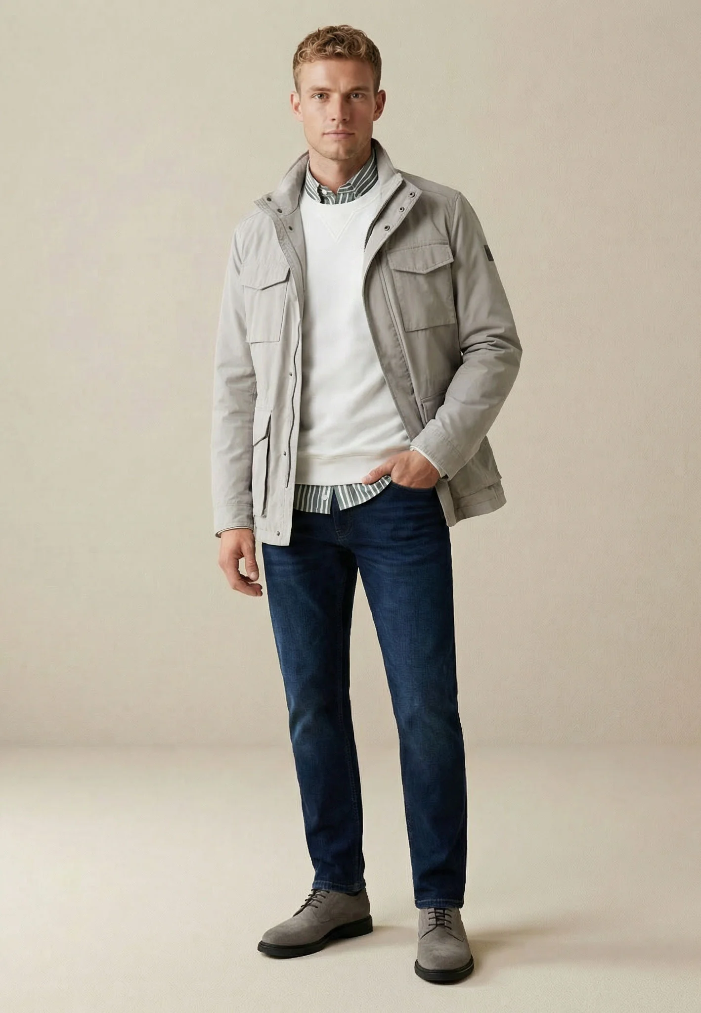 Jacke aus Polyamid im Feldjacken-Stil mit Stehkragen - Image 4