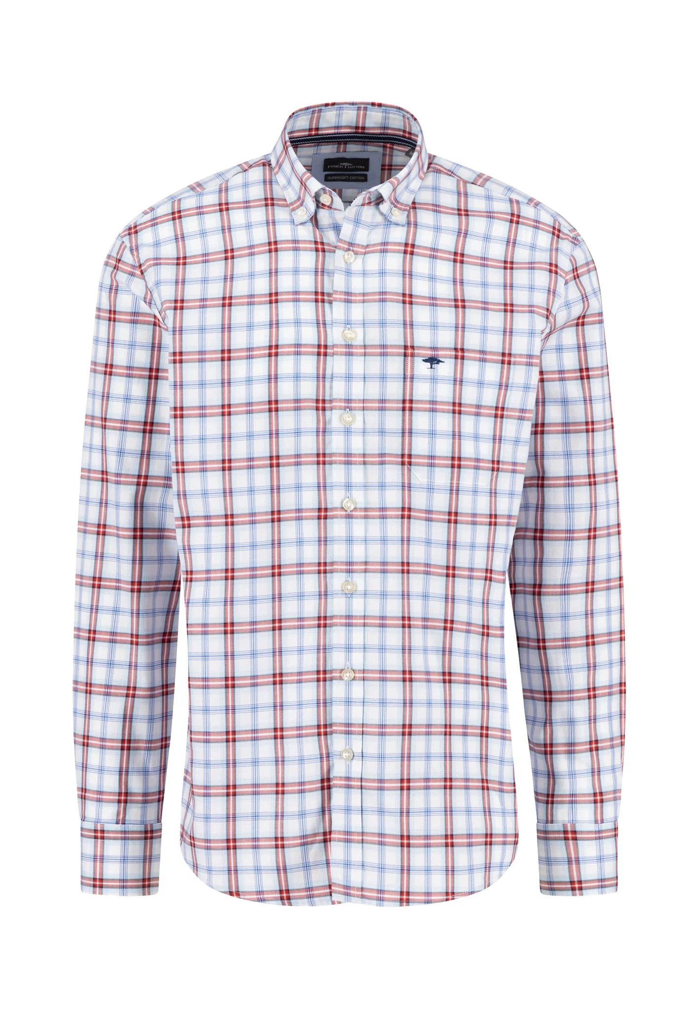 Kariertes Hemd aus Baumwolle mit Button-Down Kragen
