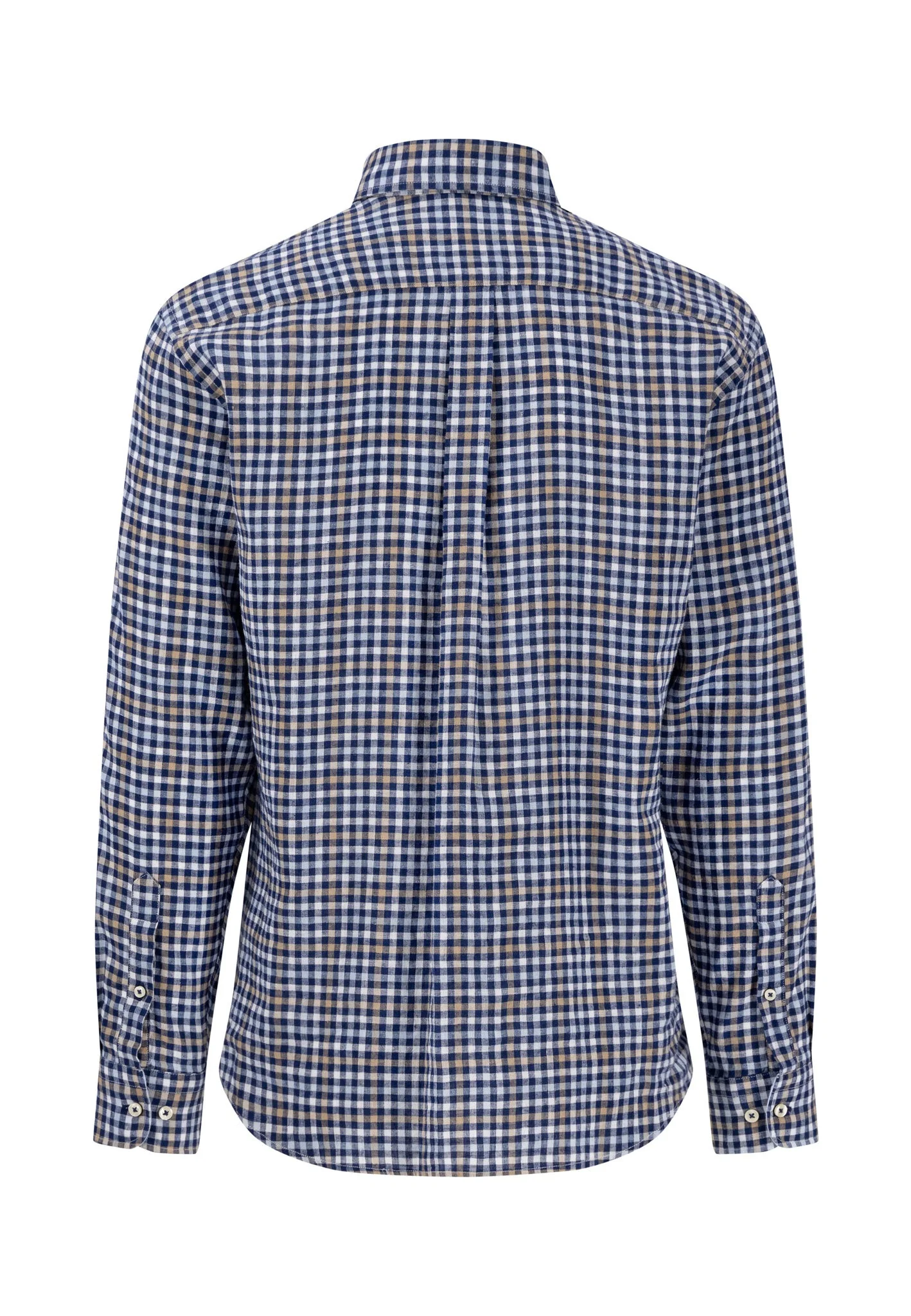 Kariertes Hemd aus Leinen mit Button-Down-Kragen - Image 2