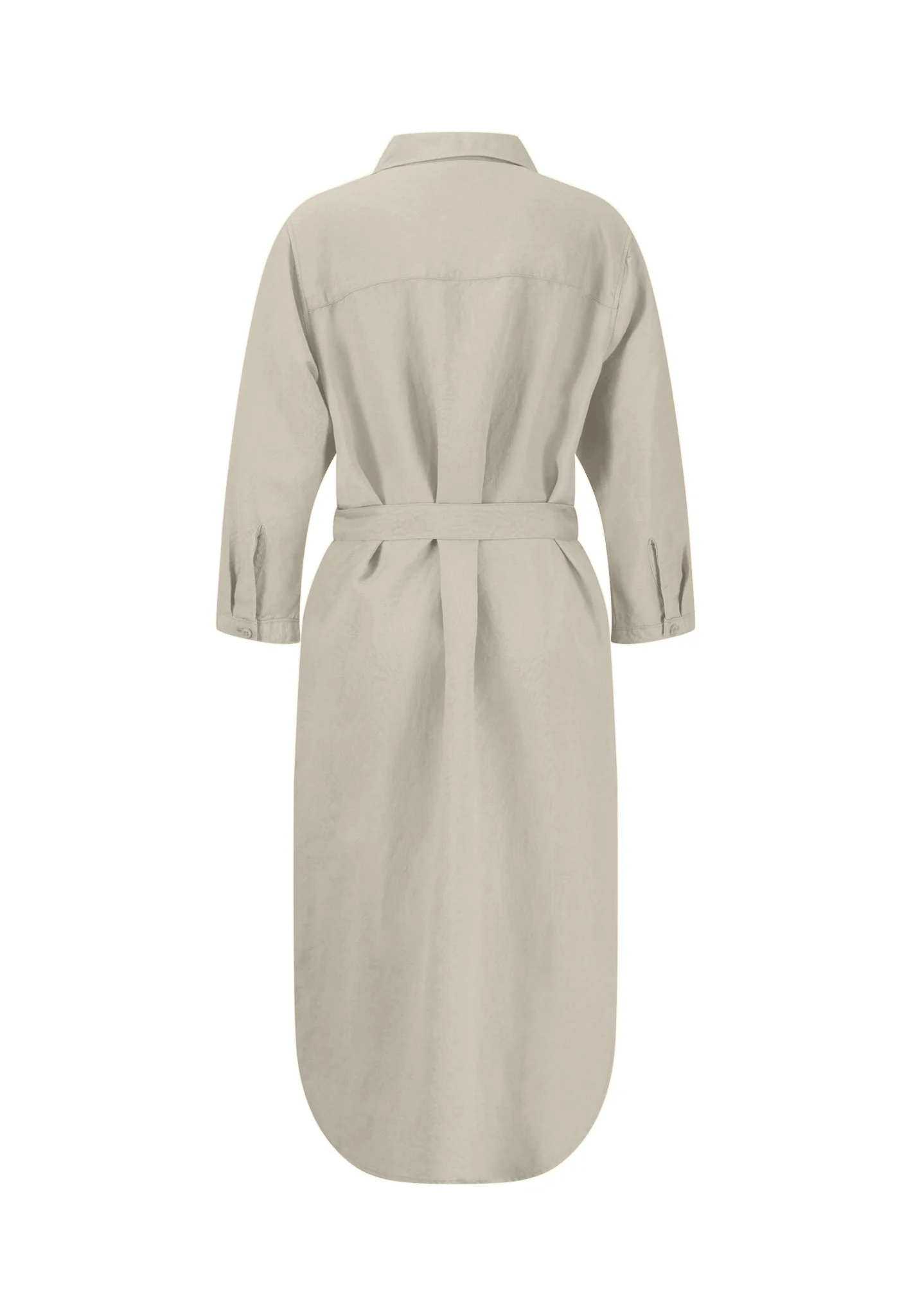 Kleid aus Leinen-Viskose-Mix mit Taillengürtel - Image 18