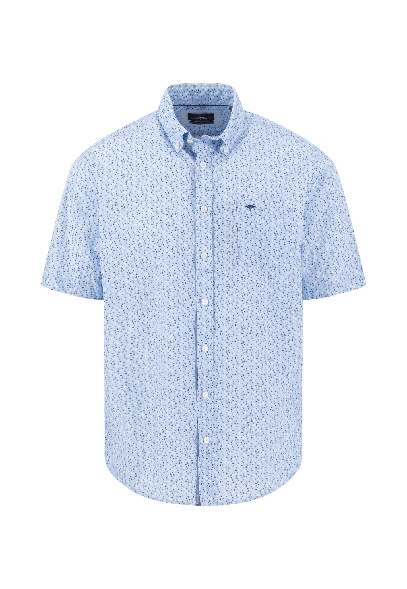 Kurzarmhemd aus Baumwolle mit floralem Allover-Print und Button-Down-Kragen