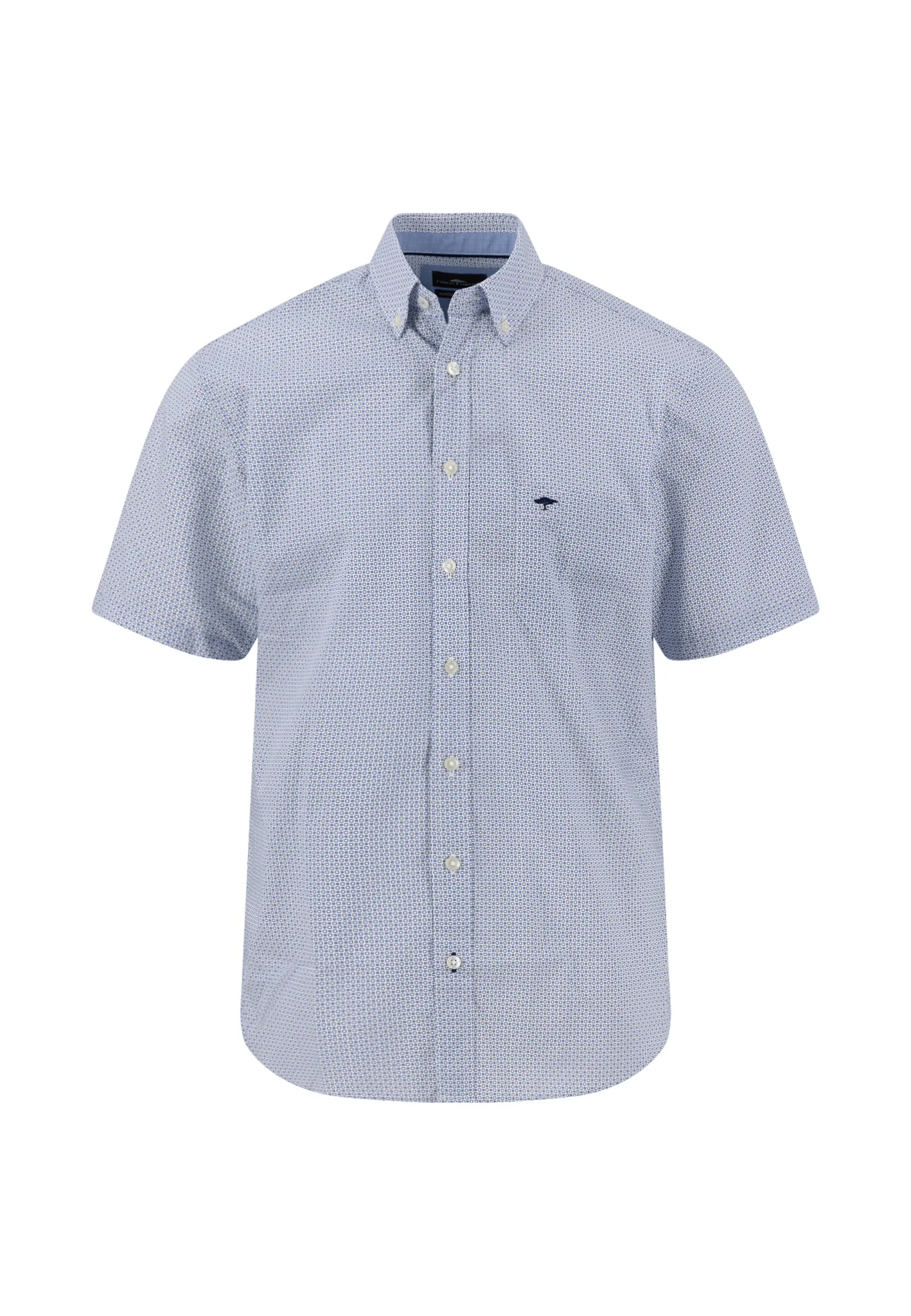 Kurzarmhemd aus Baumwolle mit grafischem Allover-Print und Button-Down-Kragen