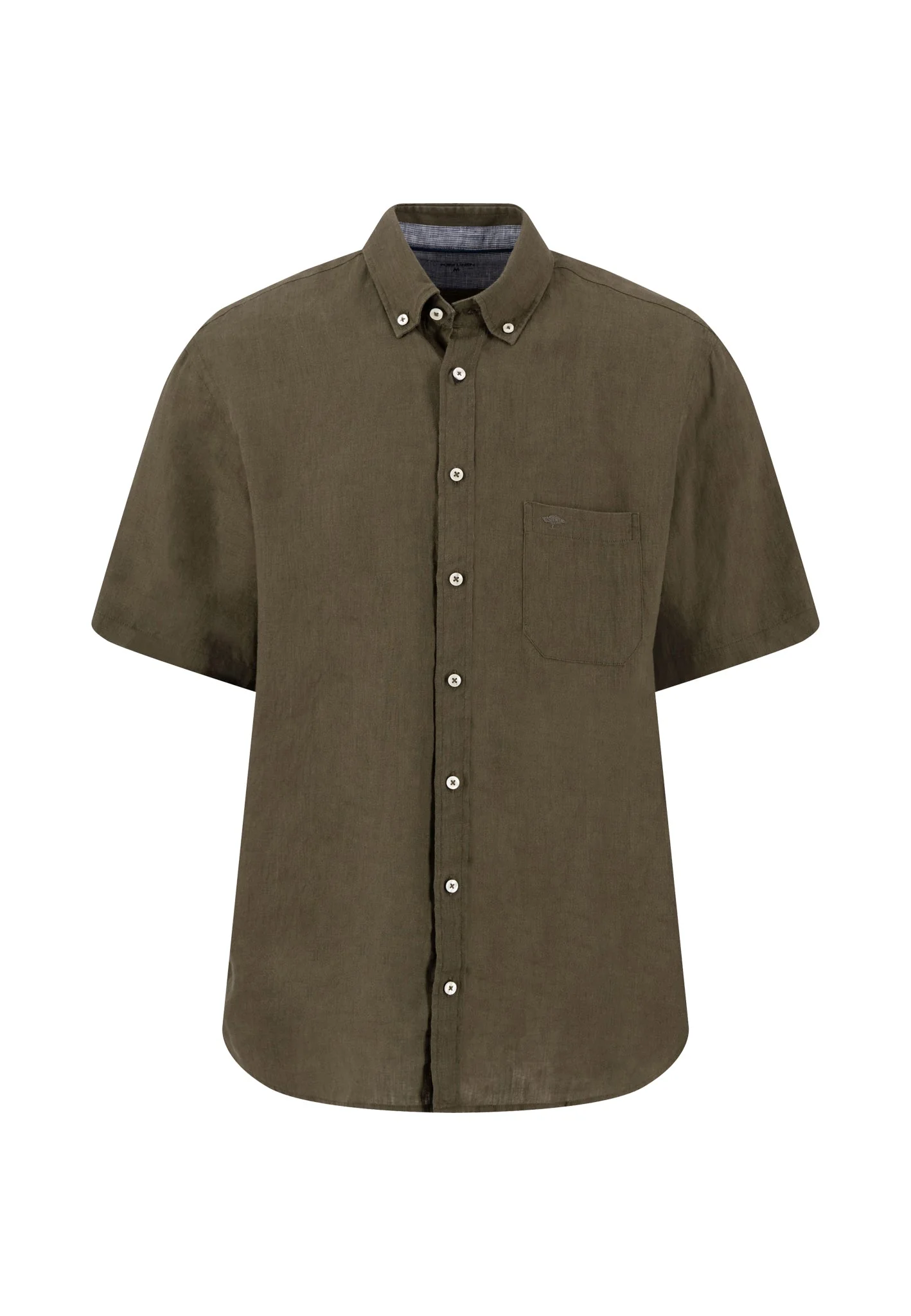 Kurzarmhemd aus Leinen mit Brusttasche und Button-Down-Kragen - Image 11
