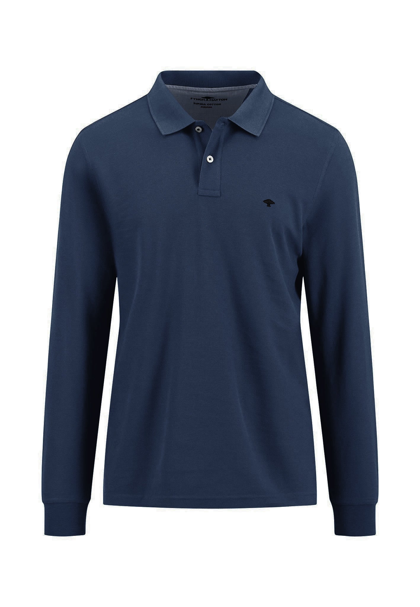 Langarm-Poloshirt aus Baumwolle mit feiner Struktur - Image 4